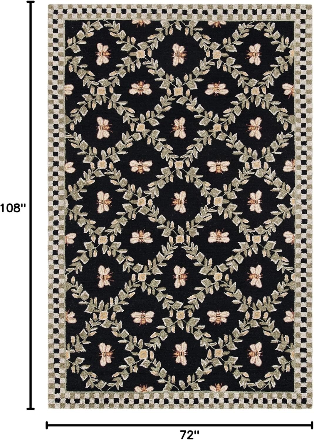 image:imageSAFAVIEH Area Rug 8x10 Chelsea Collection Large Ivory amp Green HandHooked Wool French Country Design Ideal for Living Room Bedroom Office Dining Space HK55ABlack