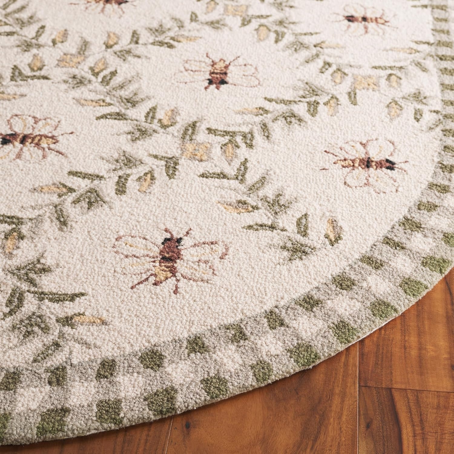 image:imageSAFAVIEH Area Rug 8x10 Chelsea Collection Large Ivory amp Green HandHooked Wool French Country Design Ideal for Living Room Bedroom Office Dining Space HK55AIvoryGreen