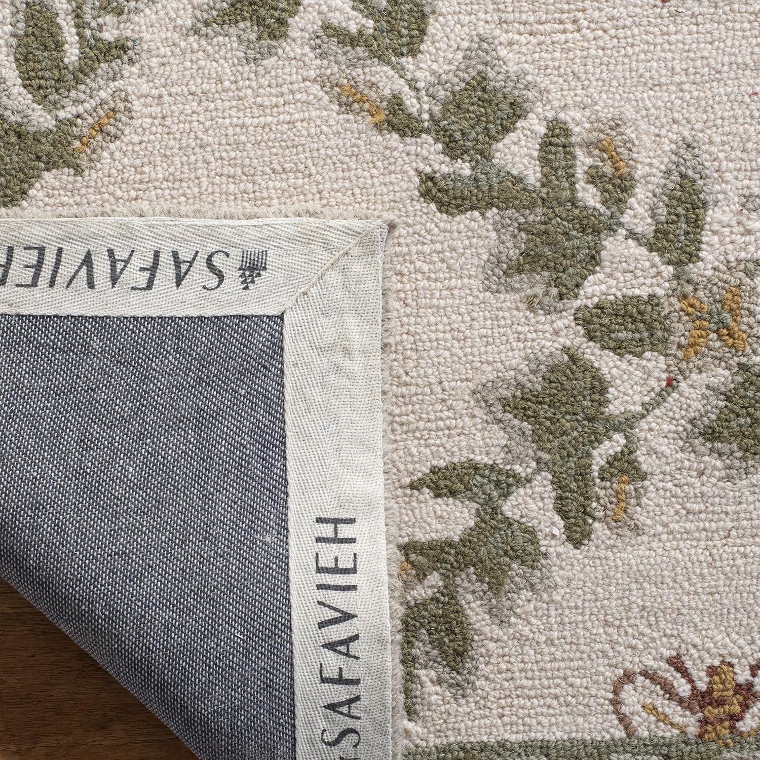 image:imageSAFAVIEH Area Rug 8x10 Chelsea Collection Large Ivory amp Green HandHooked Wool French Country Design Ideal for Living Room Bedroom Office Dining Space HK55AIvoryGreen