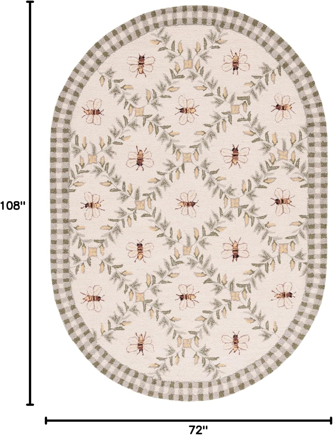 image:imageSAFAVIEH Area Rug 8x10 Chelsea Collection Large Ivory amp Green HandHooked Wool French Country Design Ideal for Living Room Bedroom Office Dining Space HK55AIvoryGreen
