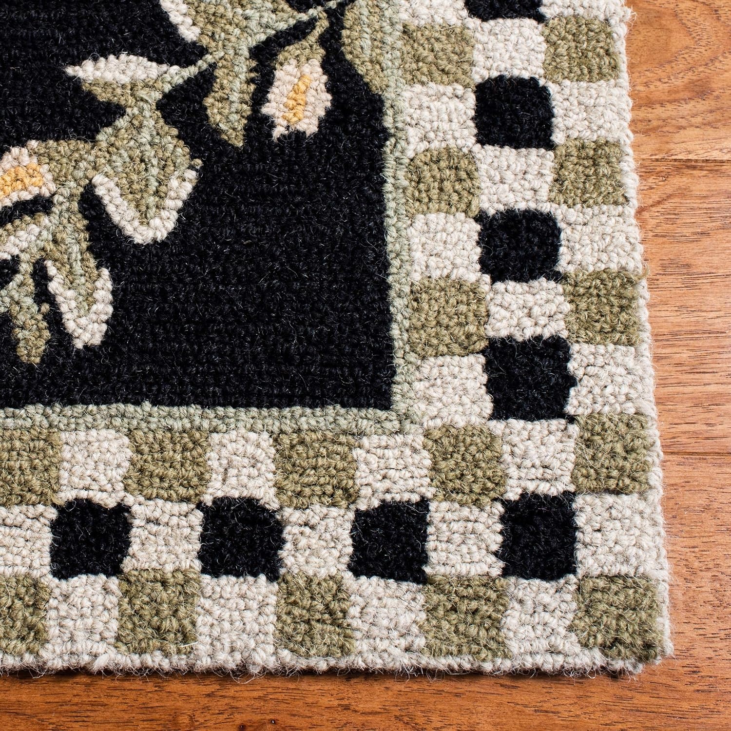image:imageSAFAVIEH Area Rug 8x10 Chelsea Collection Large Ivory amp Green HandHooked Wool French Country Design Ideal for Living Room Bedroom Office Dining Space HK55ABlack