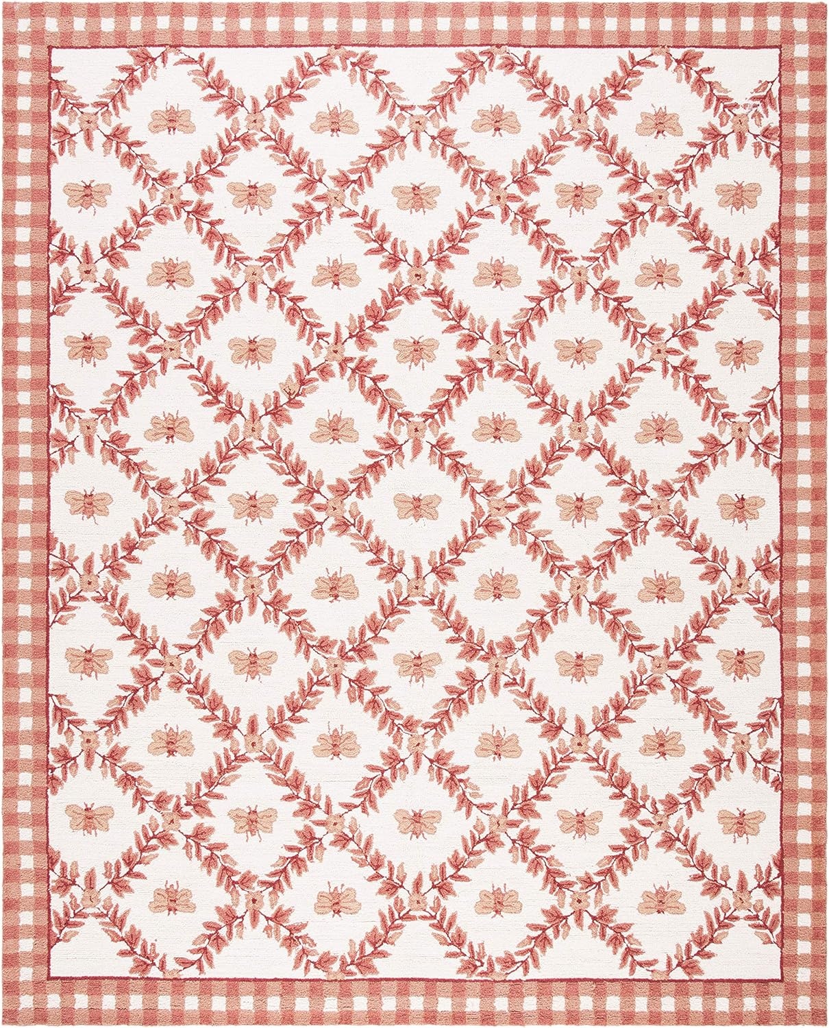 image:imageSAFAVIEH Area Rug 8x10 Chelsea Collection Large Ivory amp Green HandHooked Wool French Country Design Ideal for Living Room Bedroom Office Dining Space HK55AIvoryRose