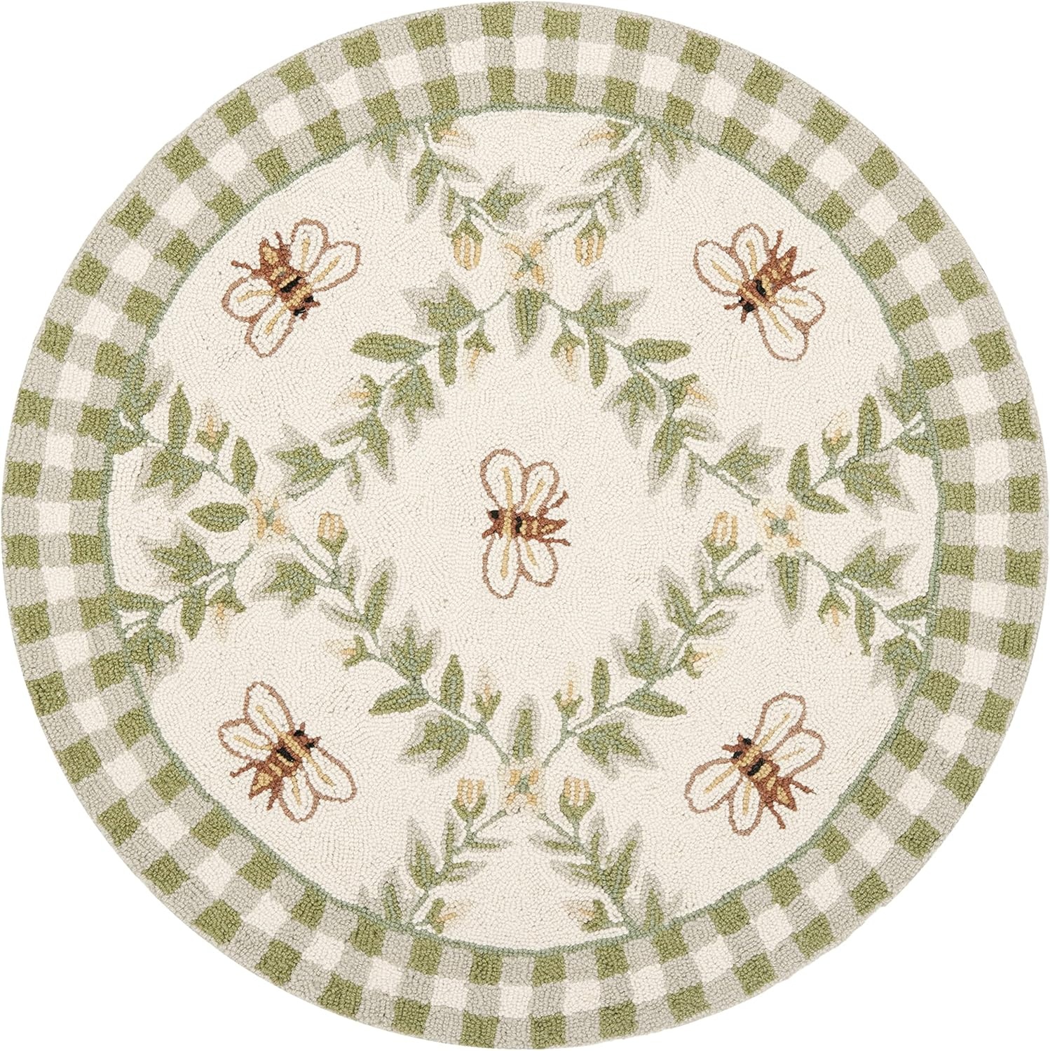 image:imageSAFAVIEH Area Rug 8x10 Chelsea Collection Large Ivory amp Green HandHooked Wool French Country Design Ideal for Living Room Bedroom Office Dining Space HK55AIvoryGreen