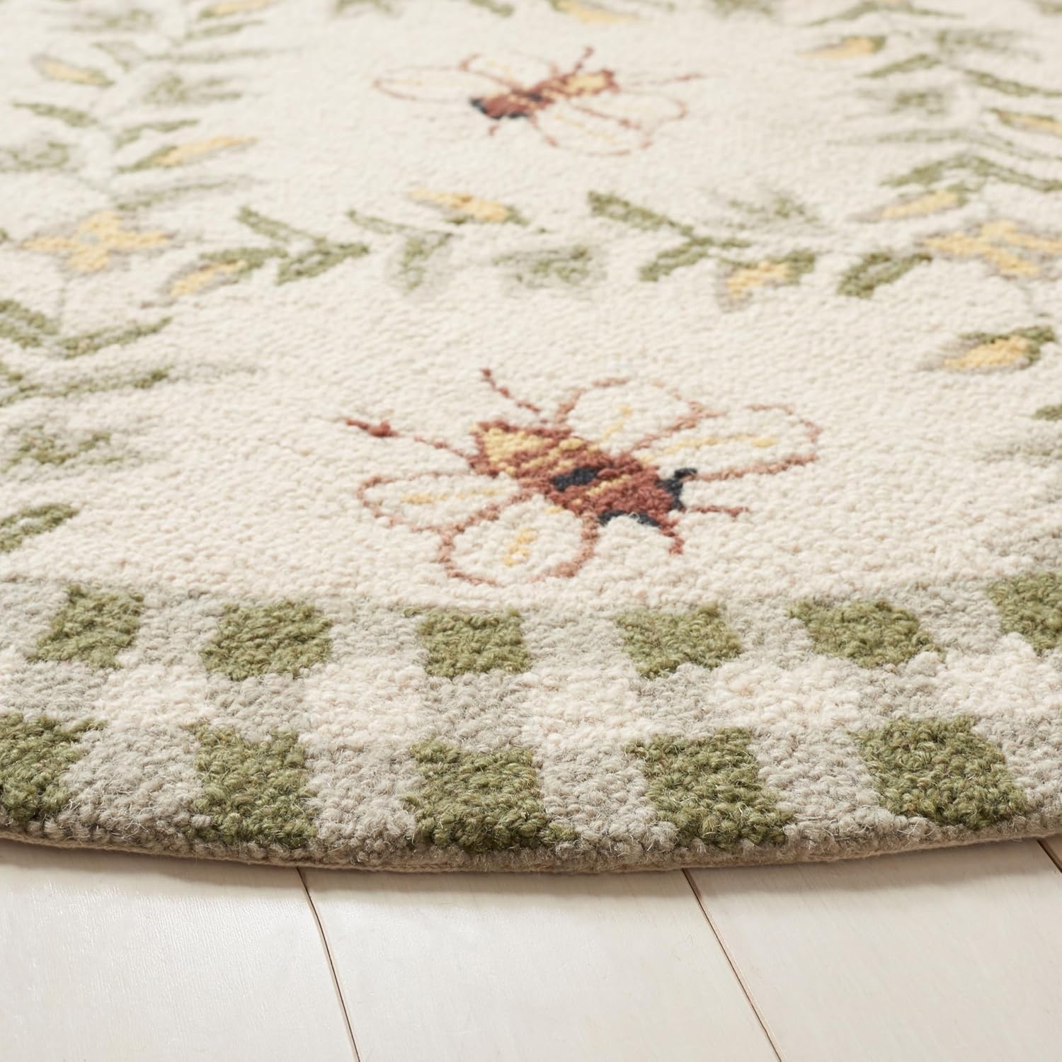 image:imageSAFAVIEH Area Rug 8x10 Chelsea Collection Large Ivory amp Green HandHooked Wool French Country Design Ideal for Living Room Bedroom Office Dining Space HK55AIvoryGreen