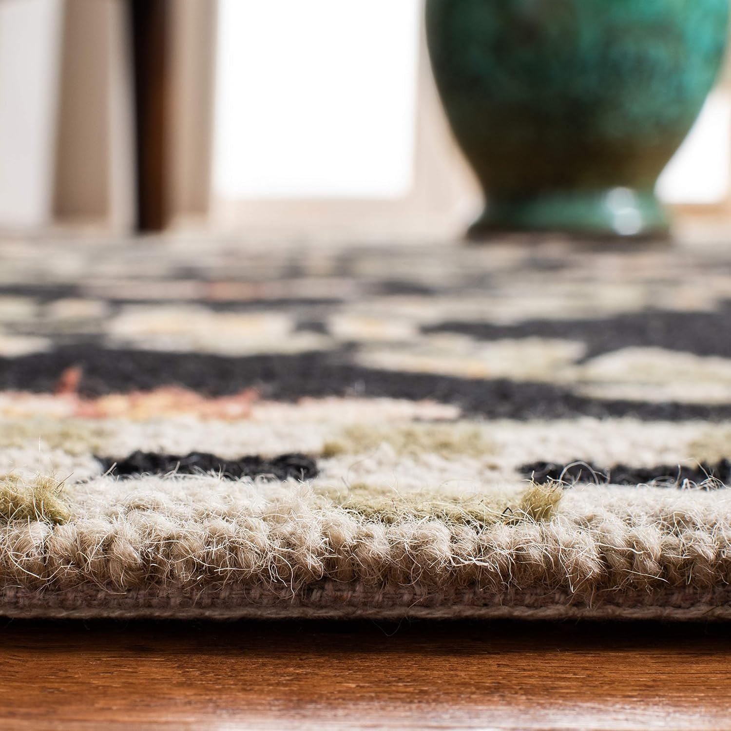 image:imageSAFAVIEH Area Rug 8x10 Chelsea Collection Large Ivory amp Green HandHooked Wool French Country Design Ideal for Living Room Bedroom Office Dining Space HK55ABlack