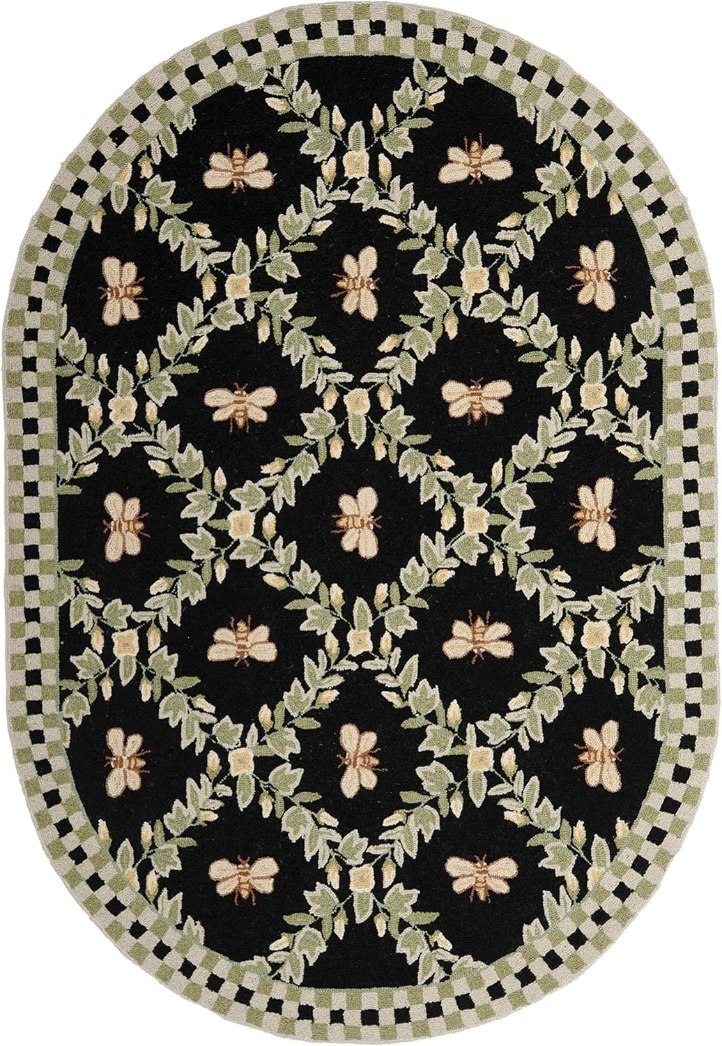 image:imageSAFAVIEH Area Rug 8x10 Chelsea Collection Large Ivory amp Green HandHooked Wool French Country Design Ideal for Living Room Bedroom Office Dining Space HK55ABlack
