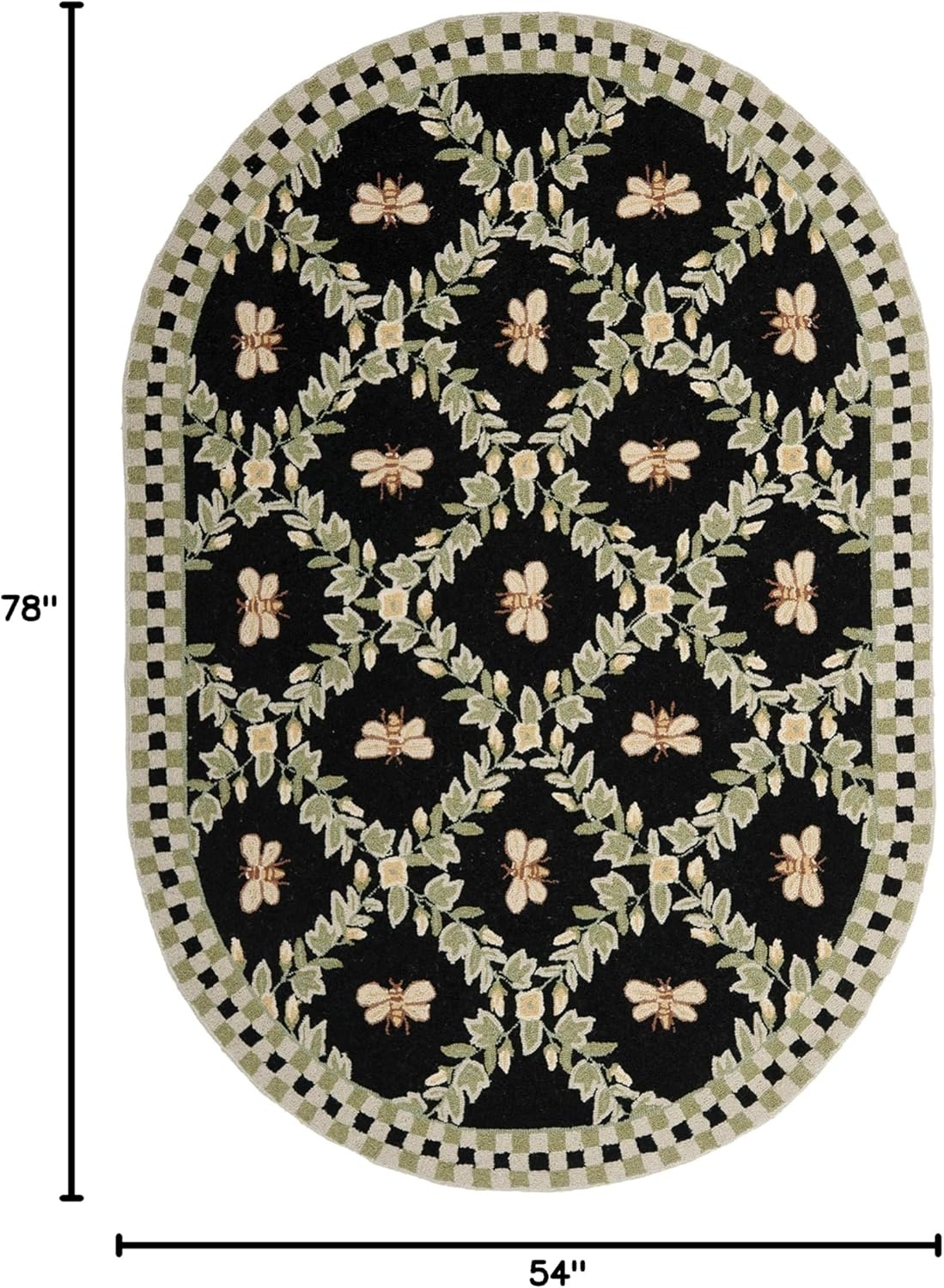 image:imageSAFAVIEH Area Rug 8x10 Chelsea Collection Large Ivory amp Green HandHooked Wool French Country Design Ideal for Living Room Bedroom Office Dining Space HK55ABlack