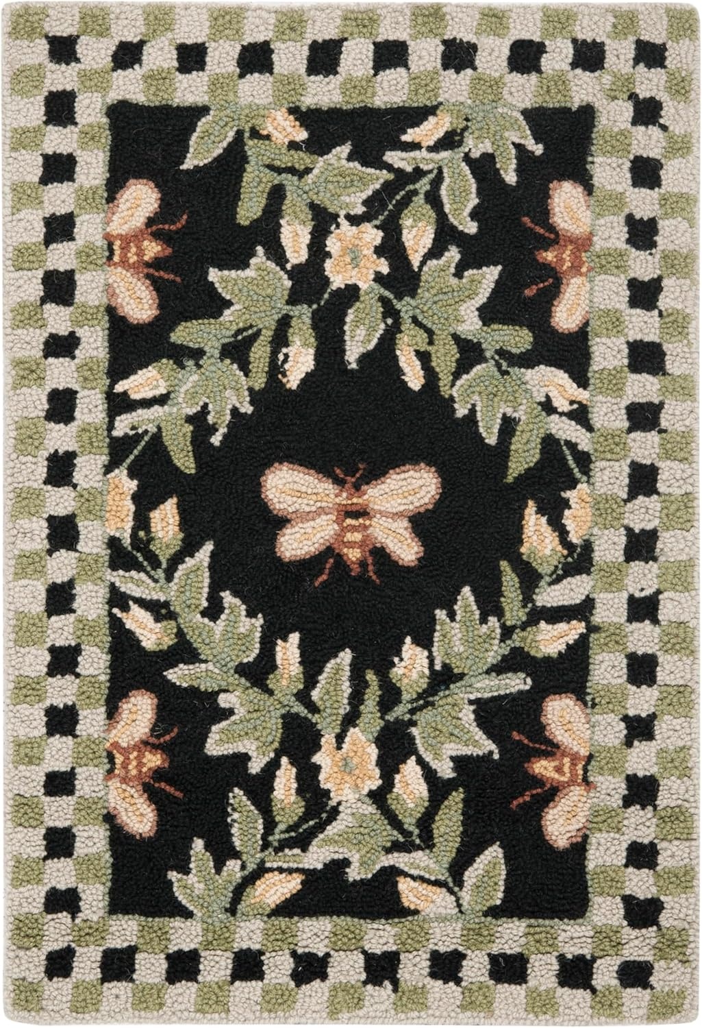 image:imageSAFAVIEH Area Rug 8x10 Chelsea Collection Large Ivory amp Green HandHooked Wool French Country Design Ideal for Living Room Bedroom Office Dining Space HK55ABlack