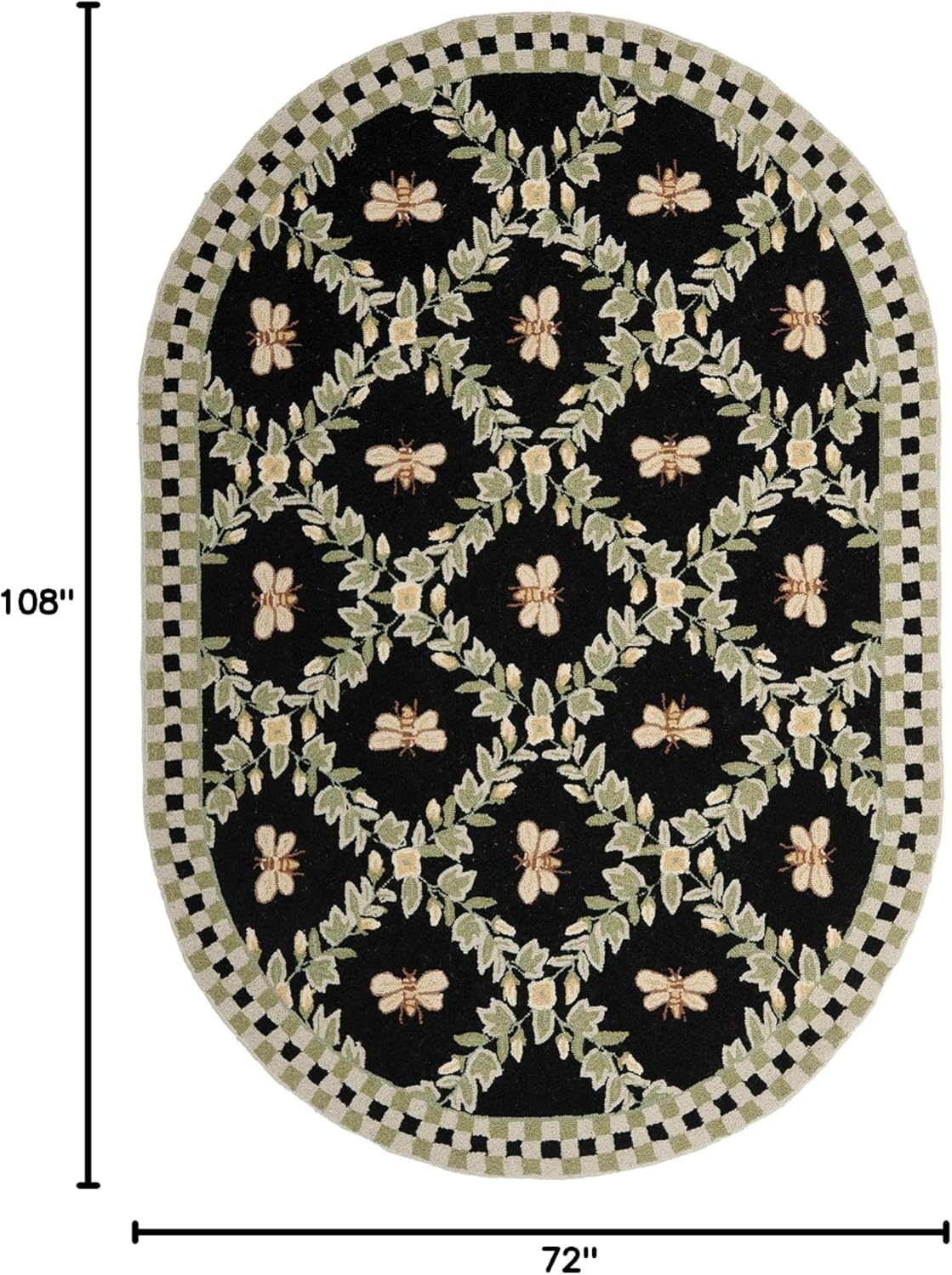 image:imageSAFAVIEH Area Rug 8x10 Chelsea Collection Large Ivory amp Green HandHooked Wool French Country Design Ideal for Living Room Bedroom Office Dining Space HK55ABlack
