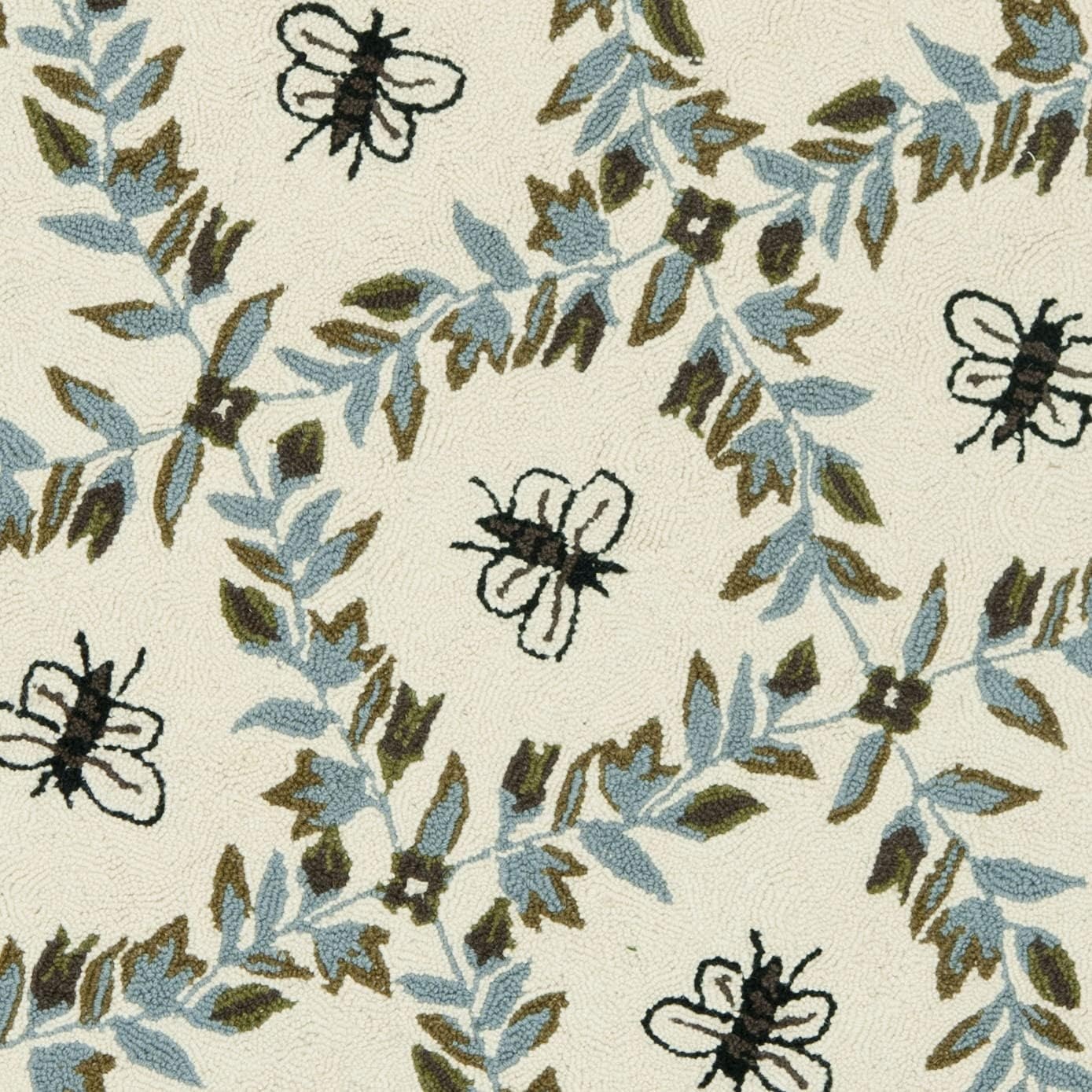 image:imageSAFAVIEH Area Rug 8x10 Chelsea Collection Large Ivory amp Green HandHooked Wool French Country Design Ideal for Living Room Bedroom Office Dining Space HK55AIvoryLight Blue
