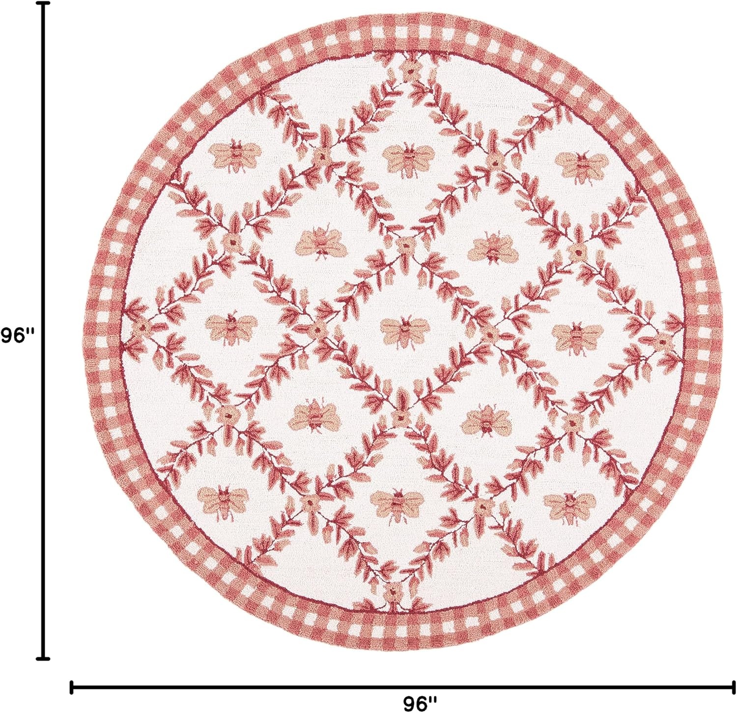 image:imageSAFAVIEH Area Rug 8x10 Chelsea Collection Large Ivory amp Green HandHooked Wool French Country Design Ideal for Living Room Bedroom Office Dining Space HK55AIvoryRose