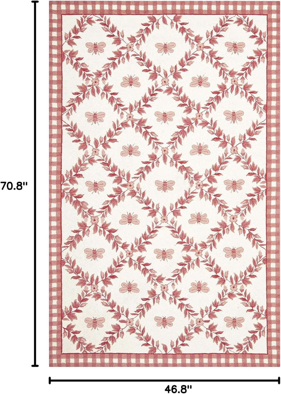 image:imageSAFAVIEH Area Rug 8x10 Chelsea Collection Large Ivory amp Green HandHooked Wool French Country Design Ideal for Living Room Bedroom Office Dining Space HK55AIvoryRose