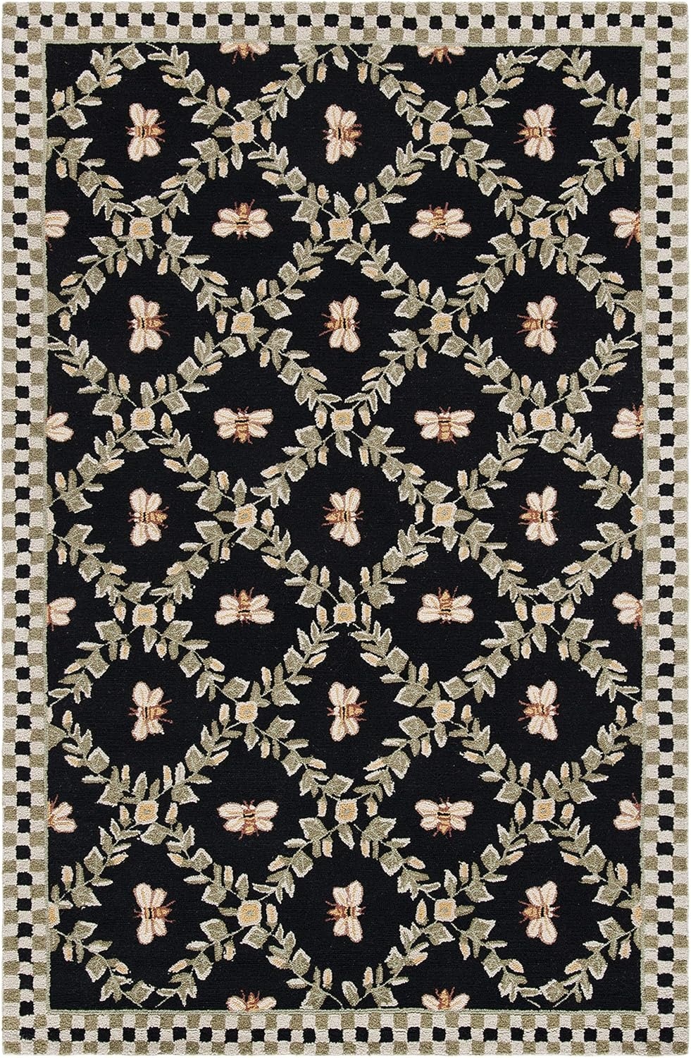 image:imageSAFAVIEH Area Rug 8x10 Chelsea Collection Large Ivory amp Green HandHooked Wool French Country Design Ideal for Living Room Bedroom Office Dining Space HK55ABlack