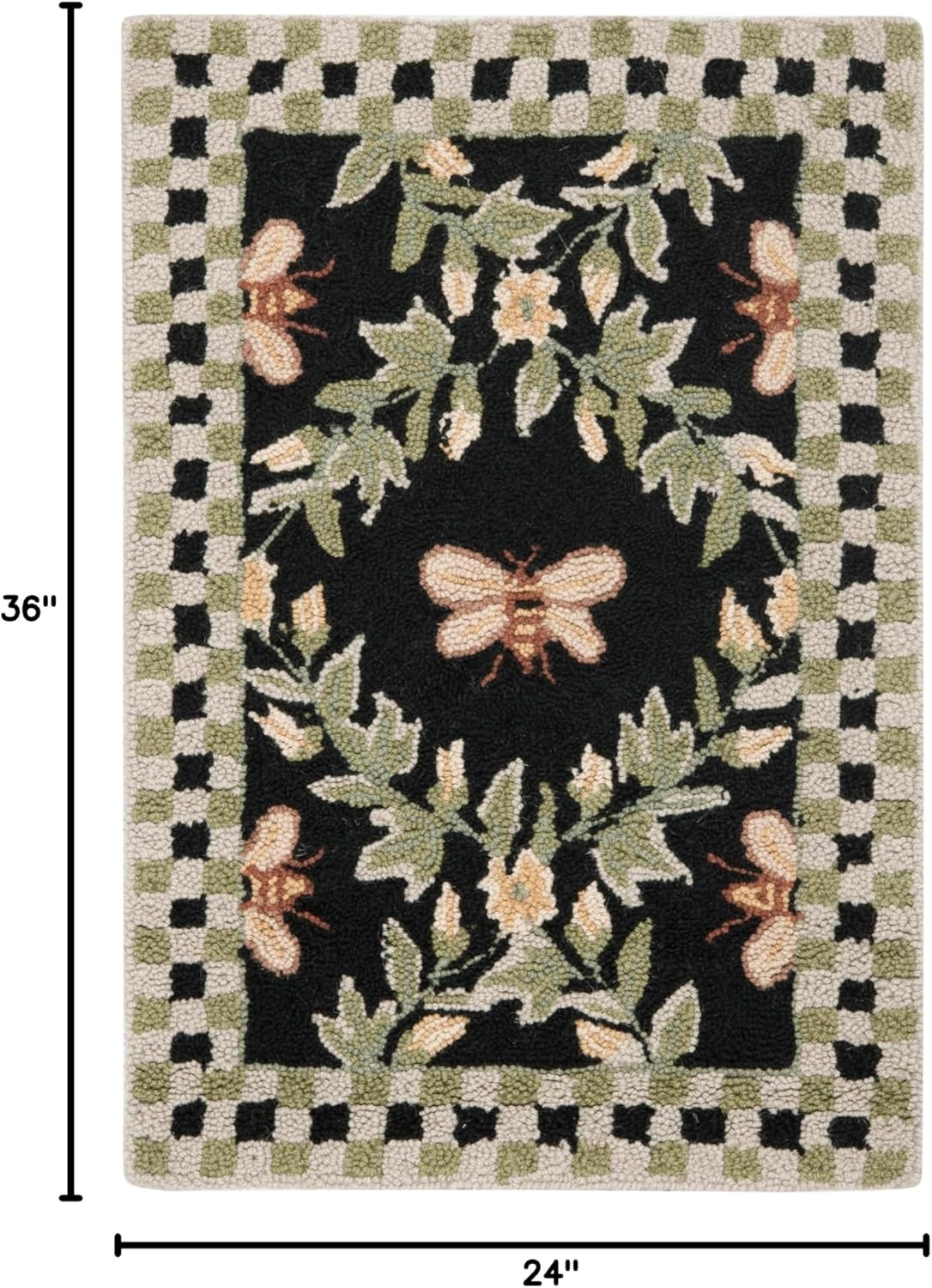 image:imageSAFAVIEH Area Rug 8x10 Chelsea Collection Large Ivory amp Green HandHooked Wool French Country Design Ideal for Living Room Bedroom Office Dining Space HK55ABlack