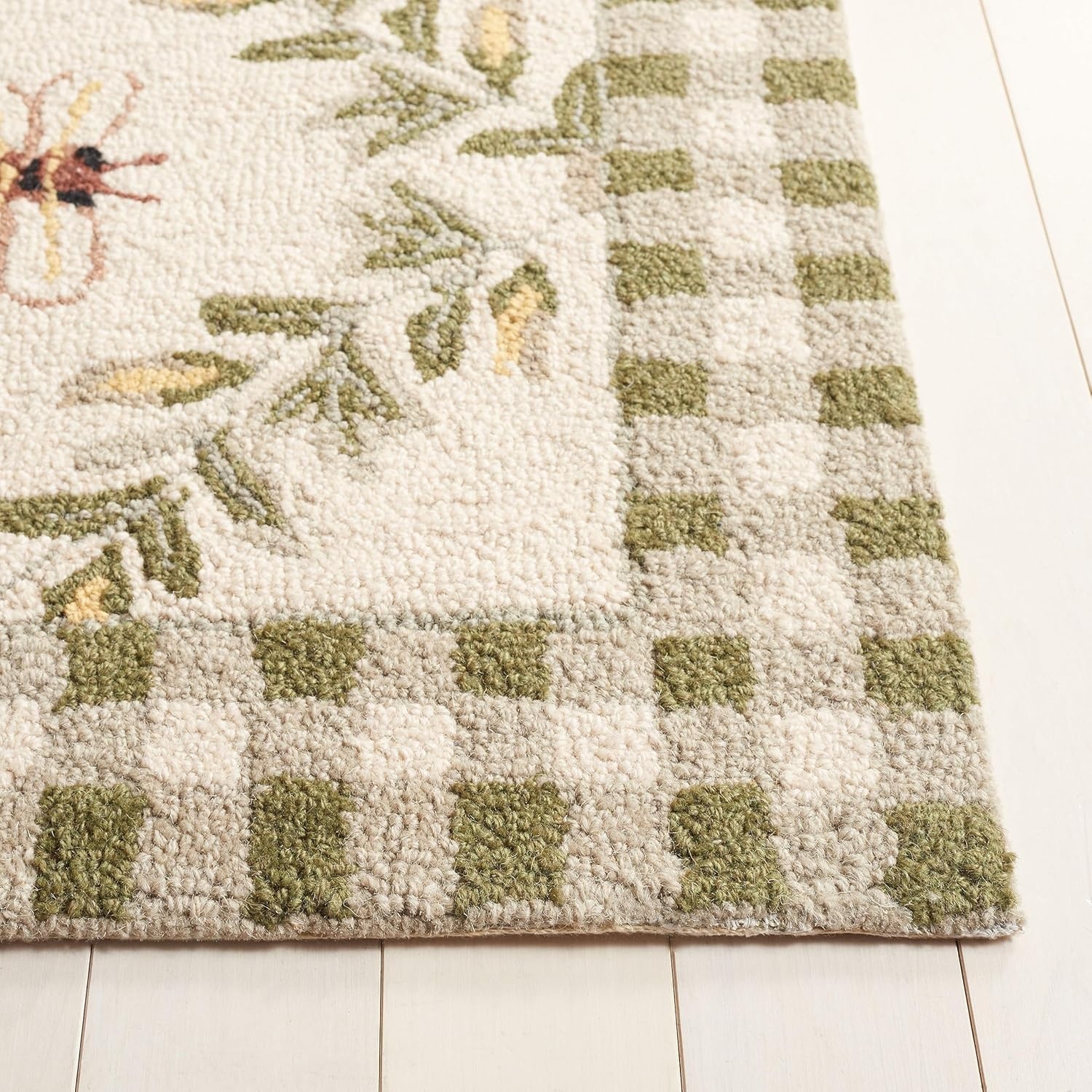 image:imageSAFAVIEH Area Rug 8x10 Chelsea Collection Large Ivory amp Green HandHooked Wool French Country Design Ideal for Living Room Bedroom Office Dining Space HK55AIvoryGreen