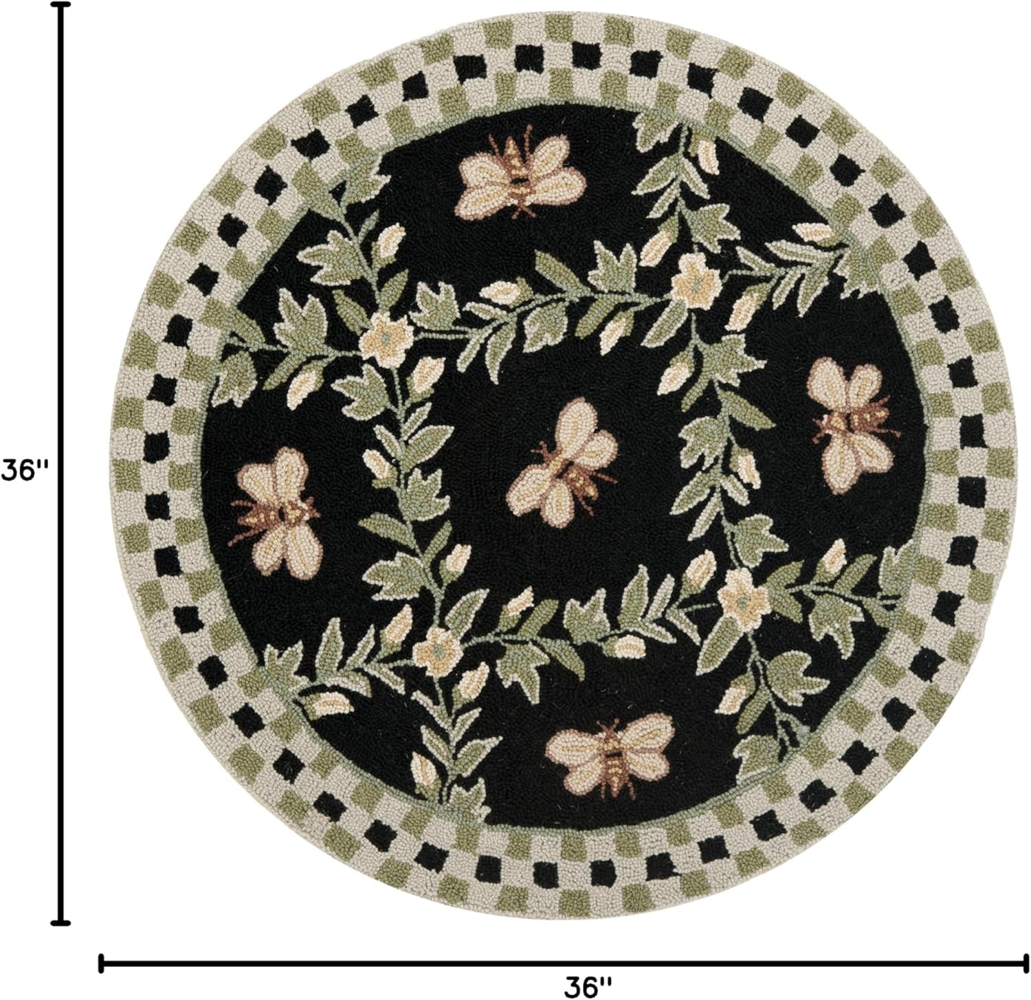 image:imageSAFAVIEH Area Rug 8x10 Chelsea Collection Large Ivory amp Green HandHooked Wool French Country Design Ideal for Living Room Bedroom Office Dining Space HK55ABlack