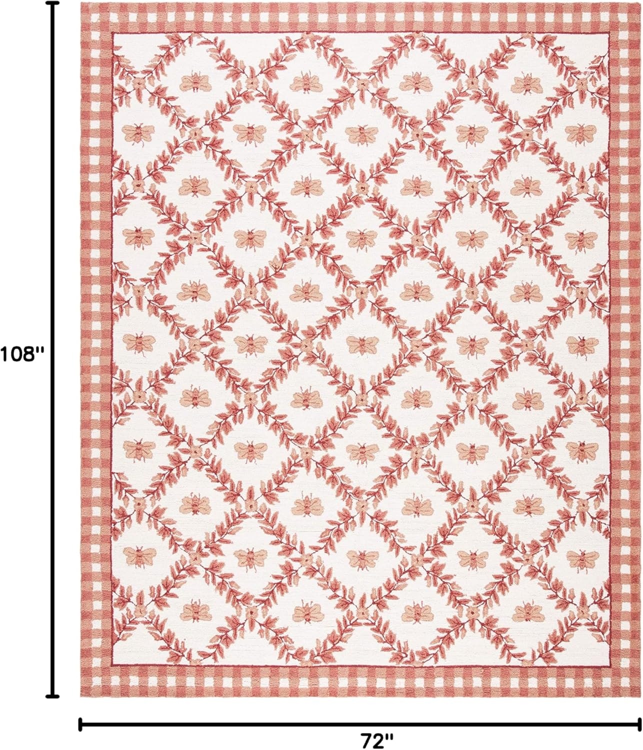 image:imageSAFAVIEH Area Rug 8x10 Chelsea Collection Large Ivory amp Green HandHooked Wool French Country Design Ideal for Living Room Bedroom Office Dining Space HK55AIvoryRose