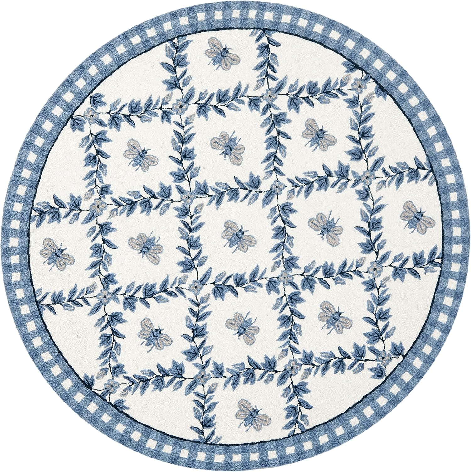 image:imageSAFAVIEH Area Rug 8x10 Chelsea Collection Large Ivory amp Green HandHooked Wool French Country Design Ideal for Living Room Bedroom Office Dining Space HK55AIvoryBlue