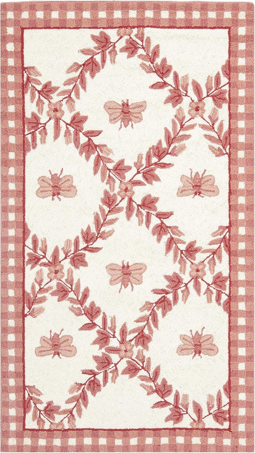 image:imageSAFAVIEH Area Rug 8x10 Chelsea Collection Large Ivory amp Green HandHooked Wool French Country Design Ideal for Living Room Bedroom Office Dining Space HK55AIvoryRose