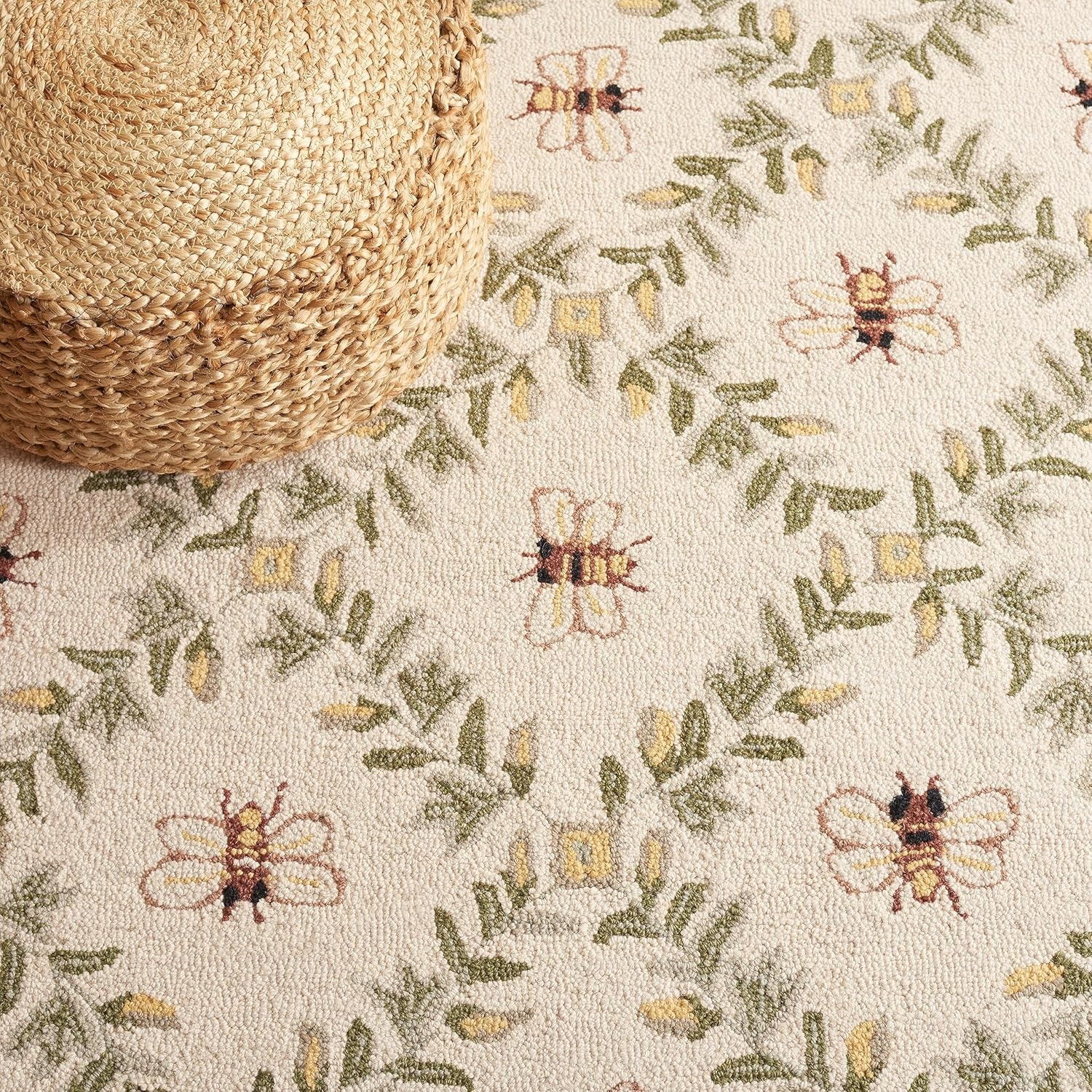 image:imageSAFAVIEH Area Rug 8x10 Chelsea Collection Large Ivory amp Green HandHooked Wool French Country Design Ideal for Living Room Bedroom Office Dining Space HK55AIvoryGreen