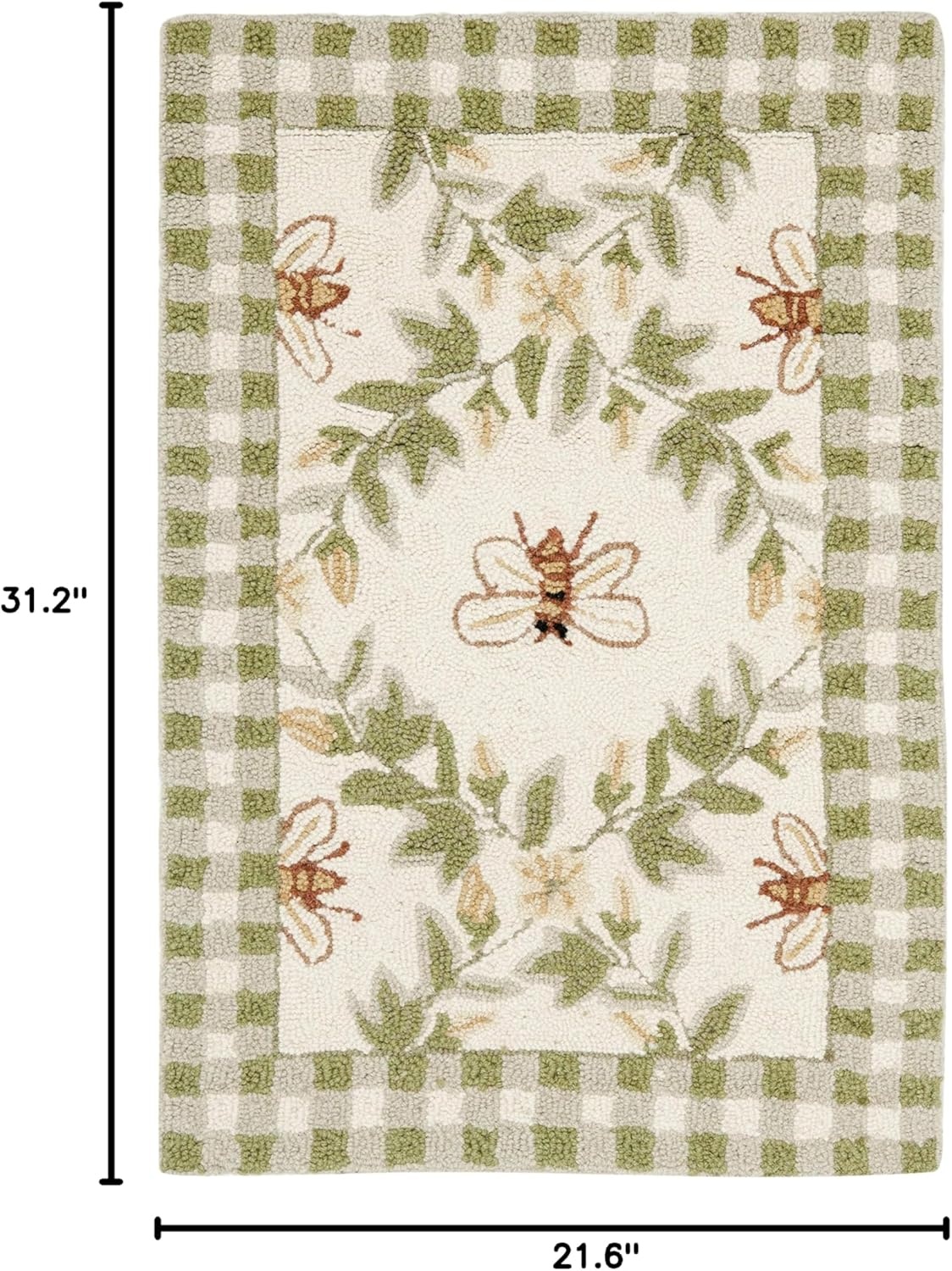 image:imageSAFAVIEH Area Rug 8x10 Chelsea Collection Large Ivory amp Green HandHooked Wool French Country Design Ideal for Living Room Bedroom Office Dining Space HK55AIvoryGreen