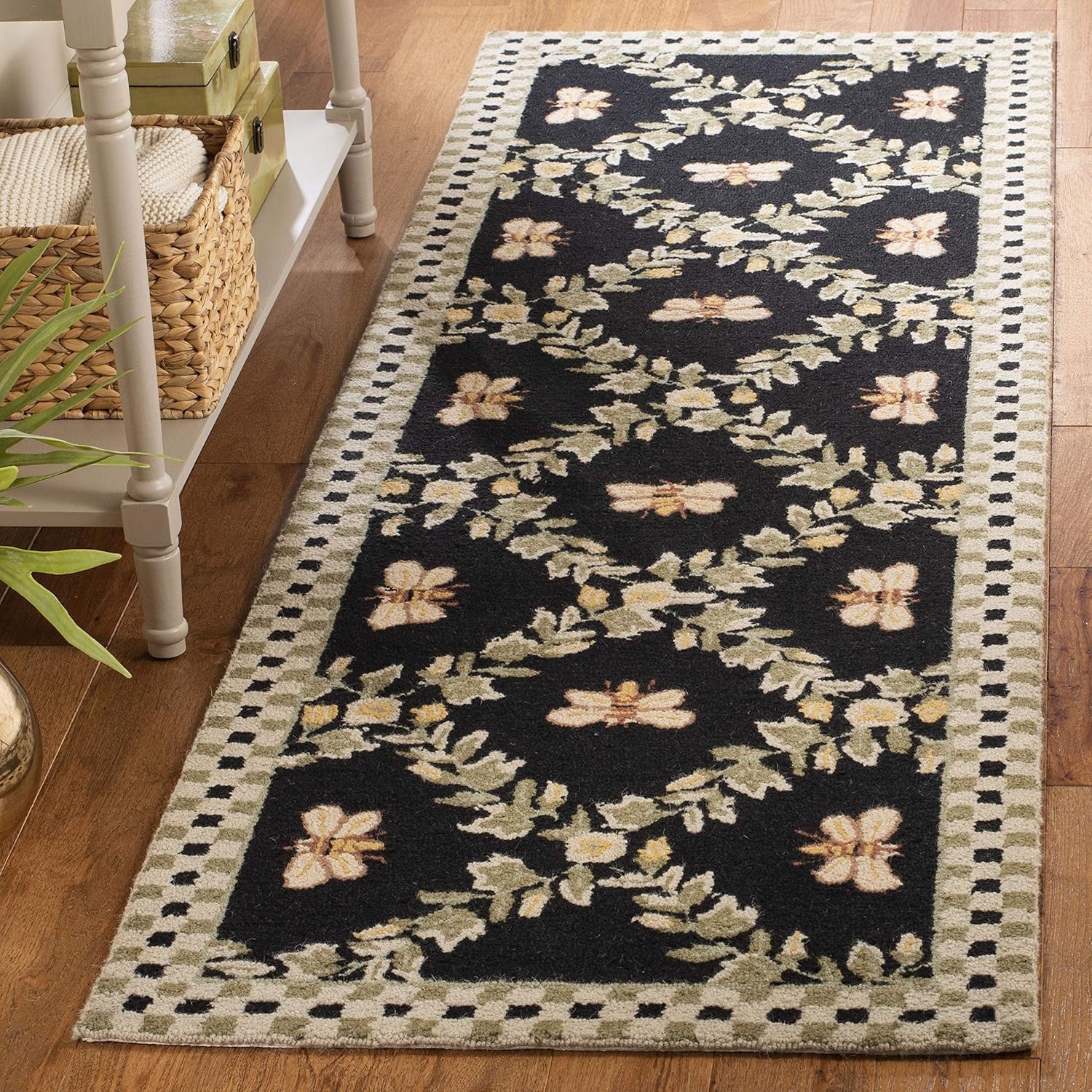 image:imageSAFAVIEH Area Rug 8x10 Chelsea Collection Large Ivory amp Green HandHooked Wool French Country Design Ideal for Living Room Bedroom Office Dining Space HK55ABlack