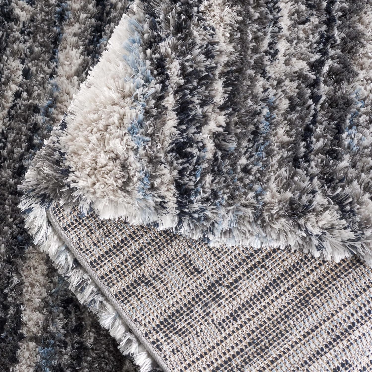 image:imageSAFAVIEH Area Rug 8x10 Cloud Shag Collection Large Grey amp Blue Modern Design NonShedding amp Easy Cleaning Ultra Plush Thick Pile Ideal for Living Room Bedroom Dining Space CLD111FGreyBlue