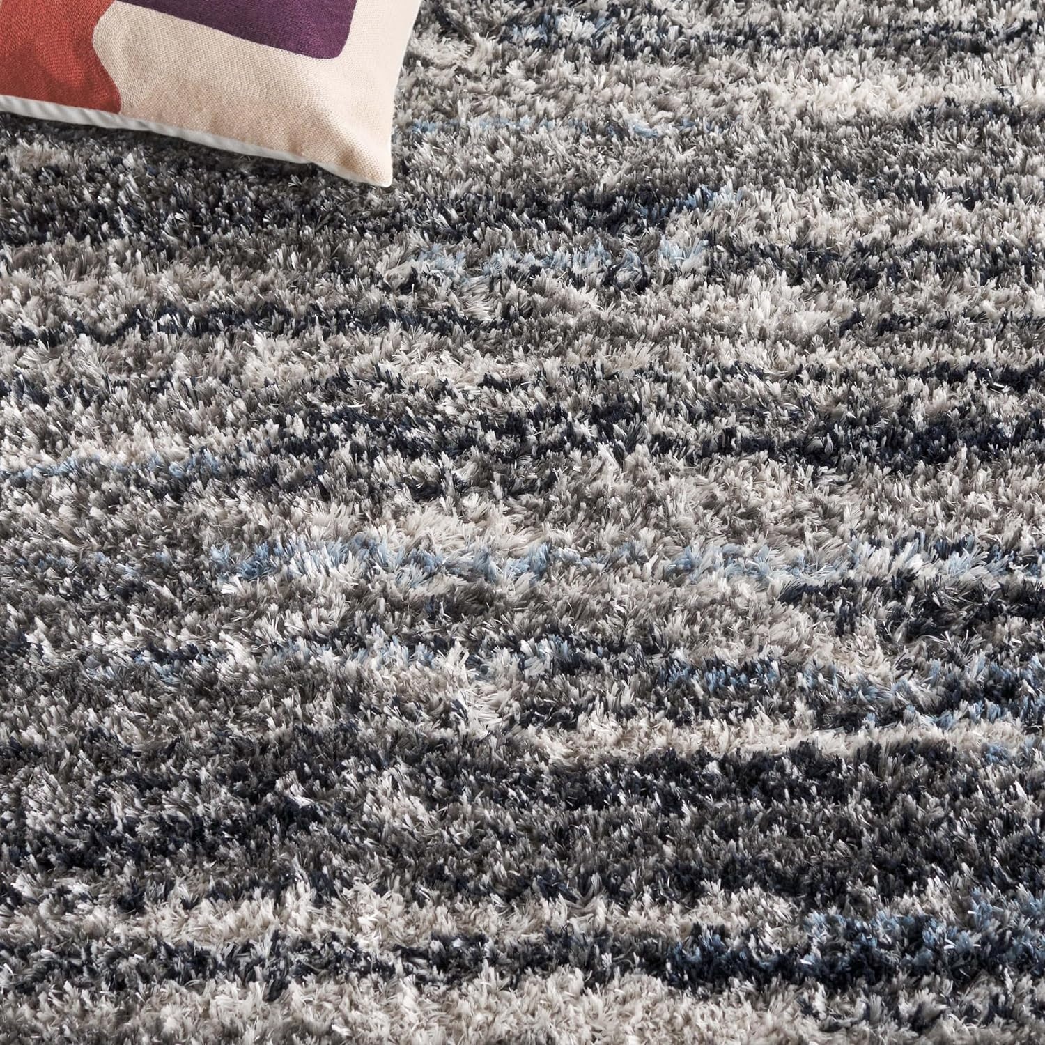 image:imageSAFAVIEH Area Rug 8x10 Cloud Shag Collection Large Grey amp Blue Modern Design NonShedding amp Easy Cleaning Ultra Plush Thick Pile Ideal for Living Room Bedroom Dining Space CLD111FGreyBlue