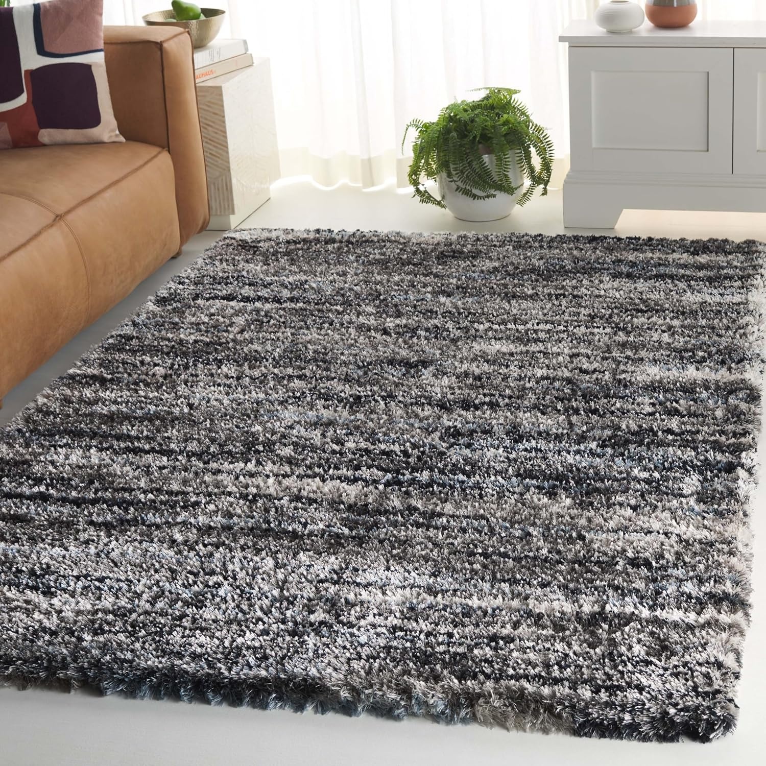 image:imageSAFAVIEH Area Rug 8x10 Cloud Shag Collection Large Grey amp Blue Modern Design NonShedding amp Easy Cleaning Ultra Plush Thick Pile Ideal for Living Room Bedroom Dining Space CLD111FGreyBlue