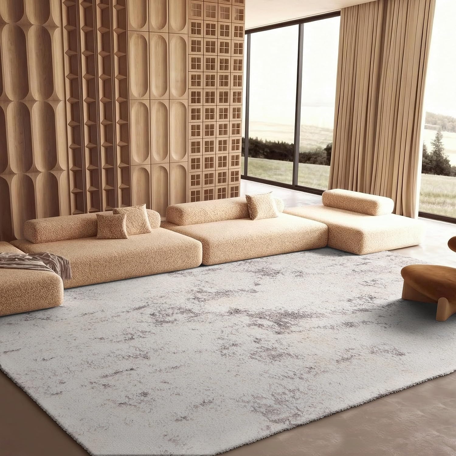 image:imageSAFAVIEH Area Rug 8x10 Cloud Shag Collection Large Grey amp Blue Modern Design NonShedding amp Easy Cleaning Ultra Plush Thick Pile Ideal for Living Room Bedroom Dining Space CLD110FIvoryGrey