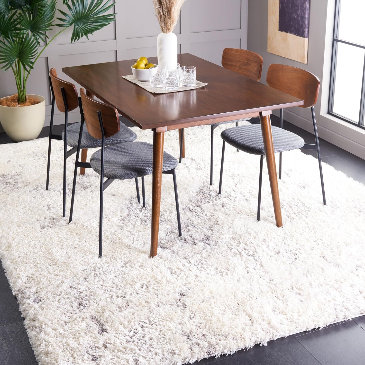 image:imageSAFAVIEH Area Rug 8x10 Cloud Shag Collection Large Grey amp Blue Modern Design NonShedding amp Easy Cleaning Ultra Plush Thick Pile Ideal for Living Room Bedroom Dining Space CLD110FIvoryGrey