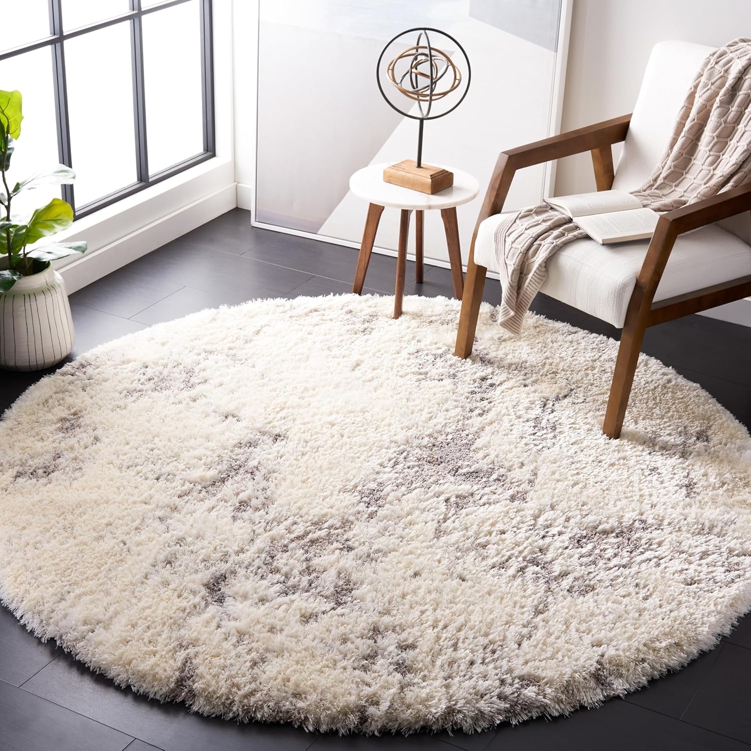 image:imageSAFAVIEH Area Rug 8x10 Cloud Shag Collection Large Grey amp Blue Modern Design NonShedding amp Easy Cleaning Ultra Plush Thick Pile Ideal for Living Room Bedroom Dining Space CLD110FIvoryGrey
