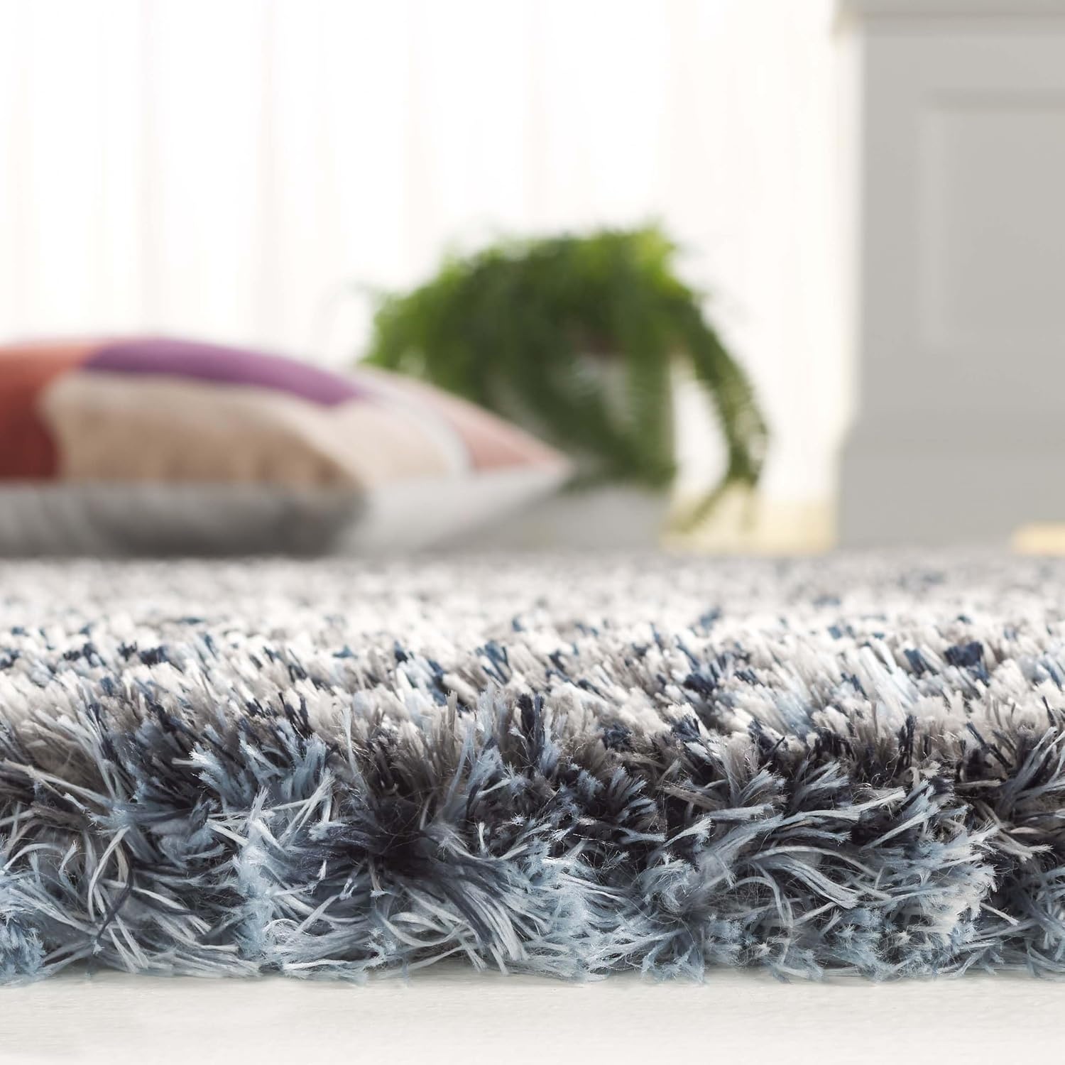 image:imageSAFAVIEH Area Rug 8x10 Cloud Shag Collection Large Grey amp Blue Modern Design NonShedding amp Easy Cleaning Ultra Plush Thick Pile Ideal for Living Room Bedroom Dining Space CLD111FGreyBlue