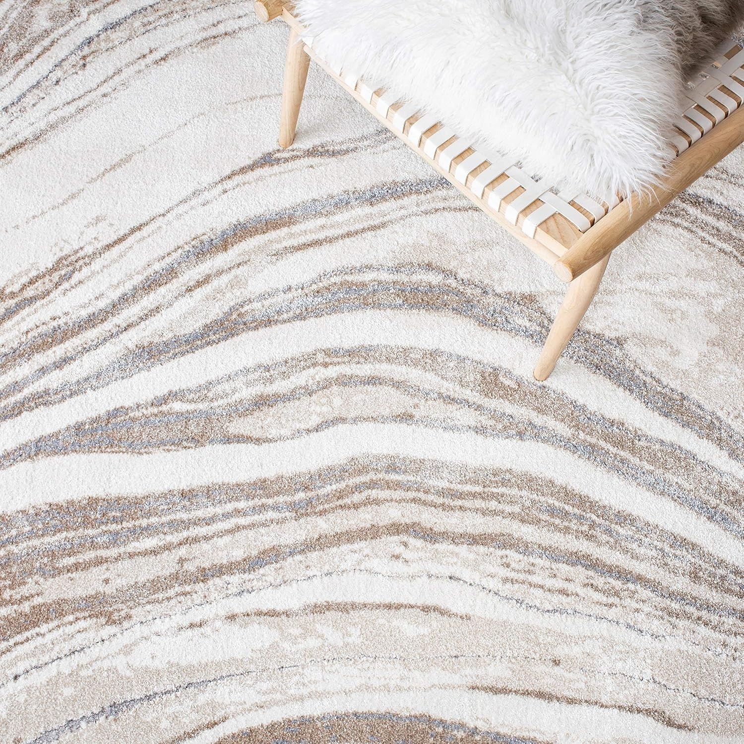 image:imageSAFAVIEH Area Rug 8x10 Cyrus Shag Collection Large Ivory amp Grey Modern Abstract Design NonShedding amp Easy Cleaning Ideal for Living Room Bedroom Office Dining Space CYR130AIvoryGrey