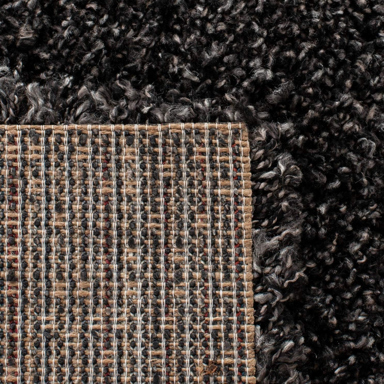 image:imageSAFAVIEH Area Rug 8x10 Evolution Shag Collection Large Grey Solid Design NonShedding amp Easy Cleaning Ultra Plush Thick Pile Ideal for Living Room Bedroom Dining Space EVO520FCharcoal