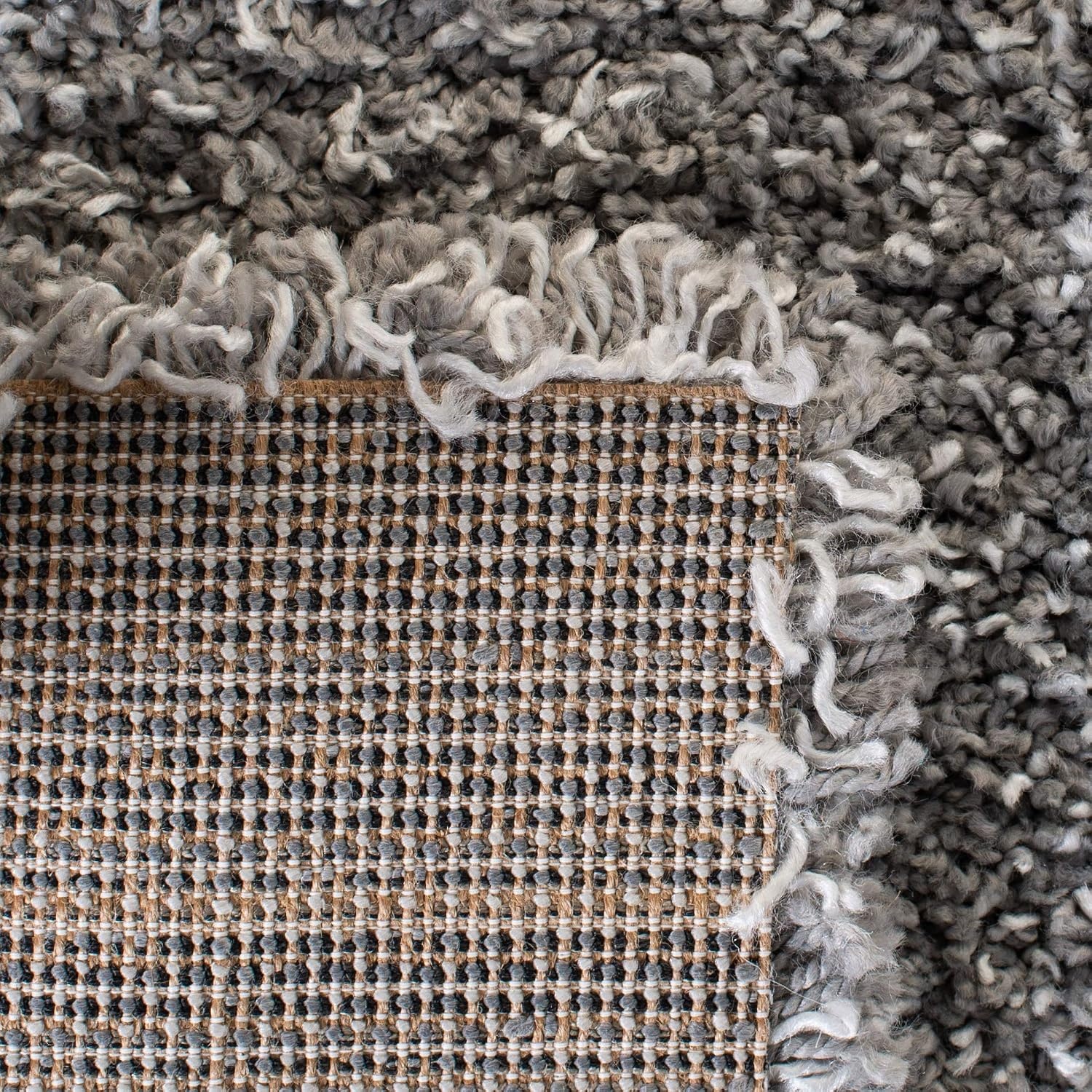 image:imageSAFAVIEH Area Rug 8x10 Evolution Shag Collection Large Grey Solid Design NonShedding amp Easy Cleaning Ultra Plush Thick Pile Ideal for Living Room Bedroom Dining Space EVO520FGrey