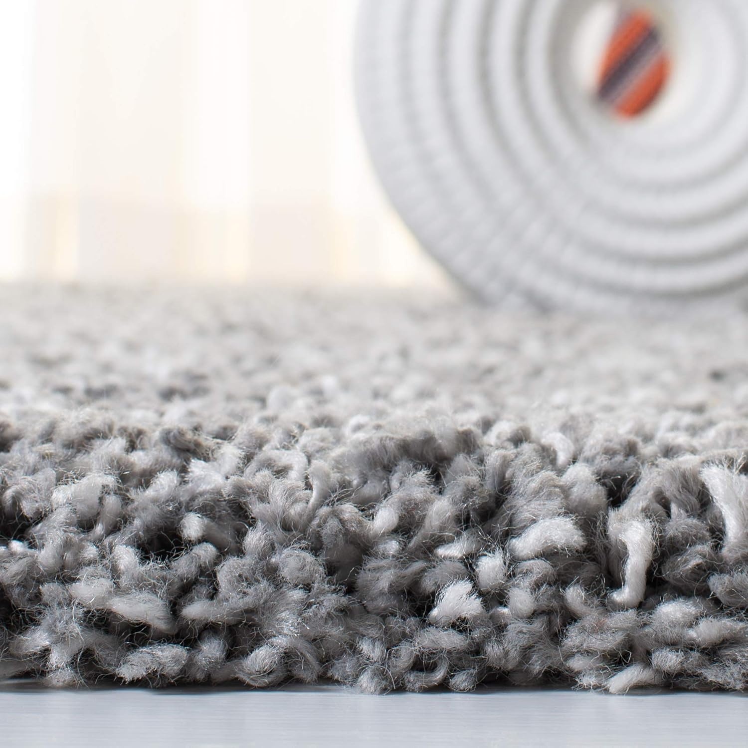 image:imageSAFAVIEH Area Rug 8x10 Evolution Shag Collection Large Grey Solid Design NonShedding amp Easy Cleaning Ultra Plush Thick Pile Ideal for Living Room Bedroom Dining Space EVO520FGrey