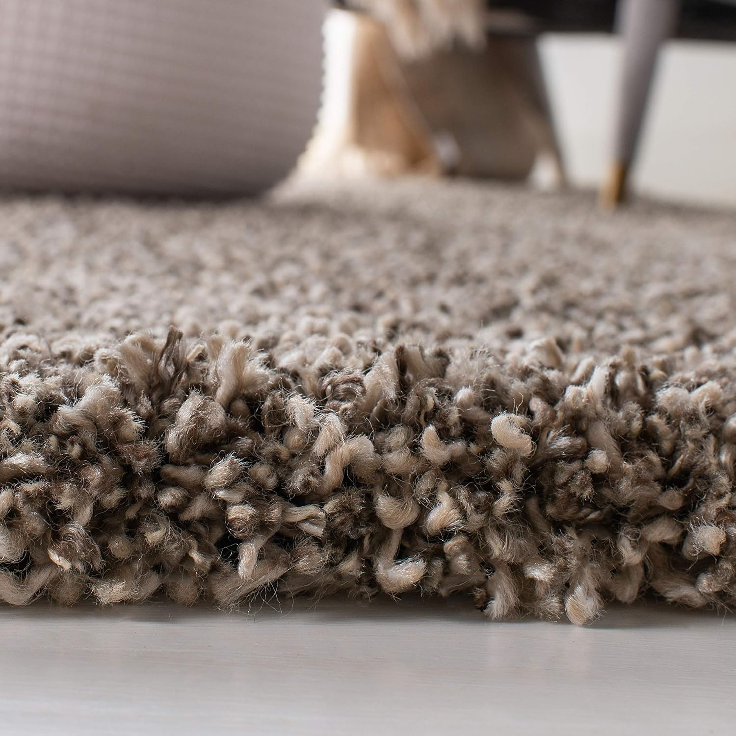 image:imageSAFAVIEH Area Rug 8x10 Evolution Shag Collection Large Grey Solid Design NonShedding amp Easy Cleaning Ultra Plush Thick Pile Ideal for Living Room Bedroom Dining Space EVO520FBrown