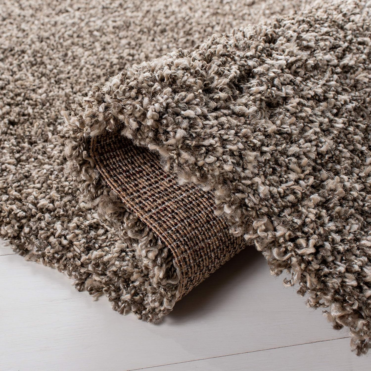 image:imageSAFAVIEH Area Rug 8x10 Evolution Shag Collection Large Grey Solid Design NonShedding amp Easy Cleaning Ultra Plush Thick Pile Ideal for Living Room Bedroom Dining Space EVO520FBrown