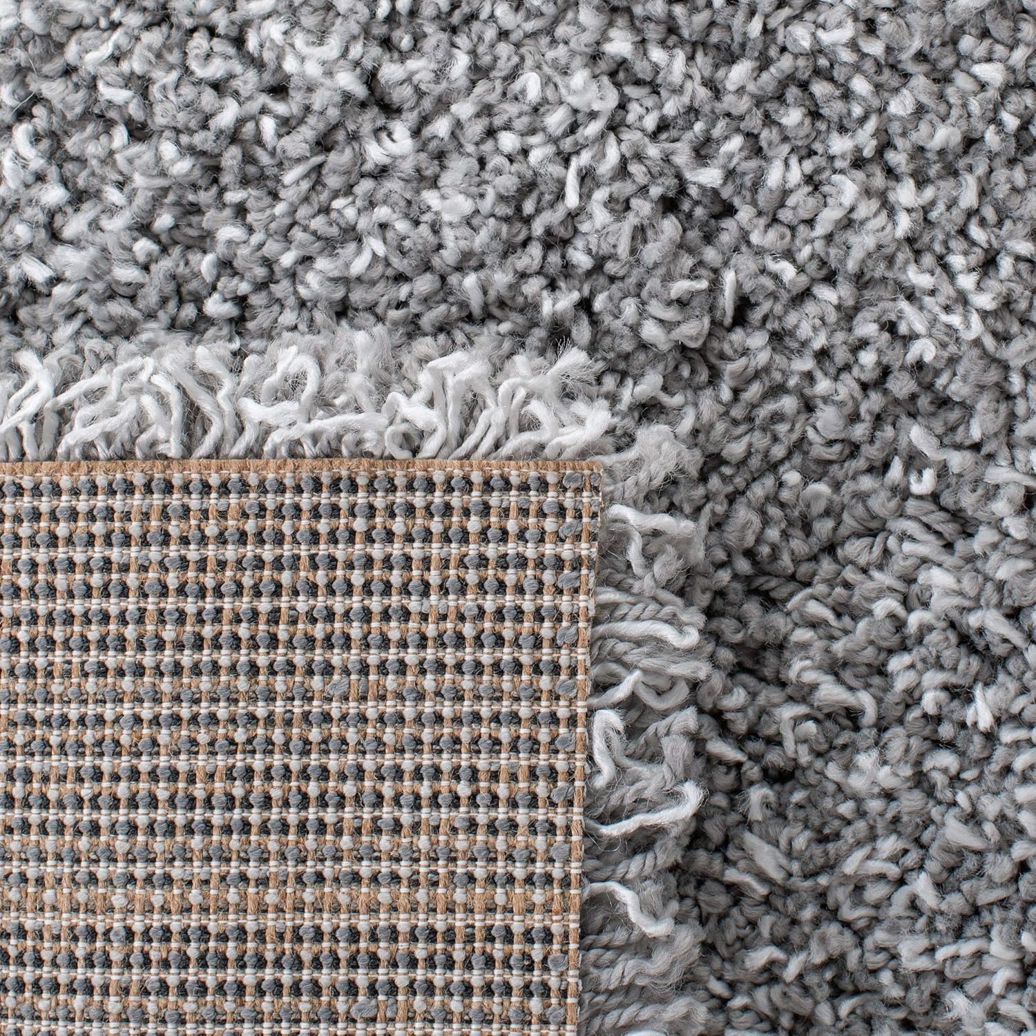 image:imageSAFAVIEH Area Rug 8x10 Evolution Shag Collection Large Grey Solid Design NonShedding amp Easy Cleaning Ultra Plush Thick Pile Ideal for Living Room Bedroom Dining Space EVO520FGrey