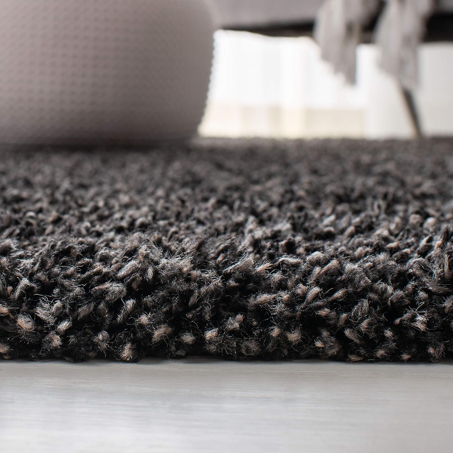 image:imageSAFAVIEH Area Rug 8x10 Evolution Shag Collection Large Grey Solid Design NonShedding amp Easy Cleaning Ultra Plush Thick Pile Ideal for Living Room Bedroom Dining Space EVO520FCharcoal