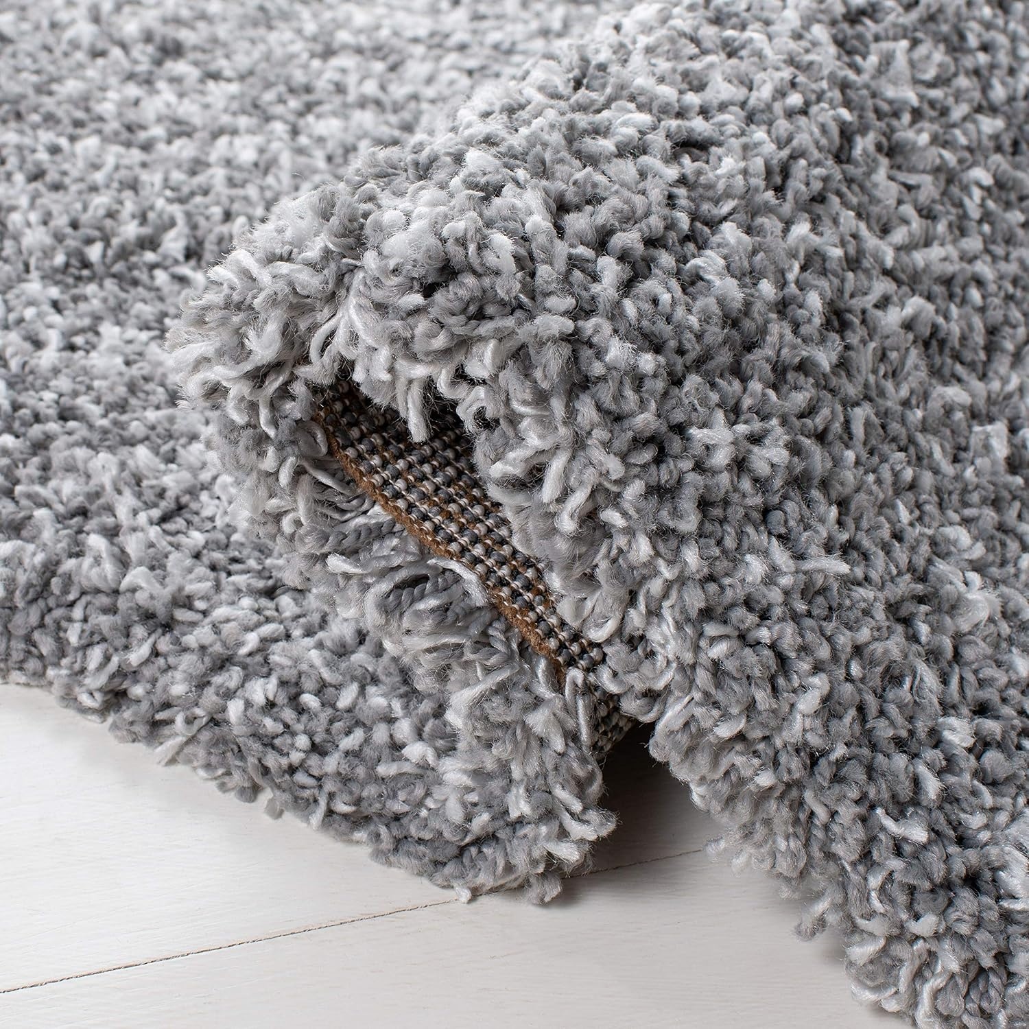 image:imageSAFAVIEH Area Rug 8x10 Evolution Shag Collection Large Grey Solid Design NonShedding amp Easy Cleaning Ultra Plush Thick Pile Ideal for Living Room Bedroom Dining Space EVO520FGrey