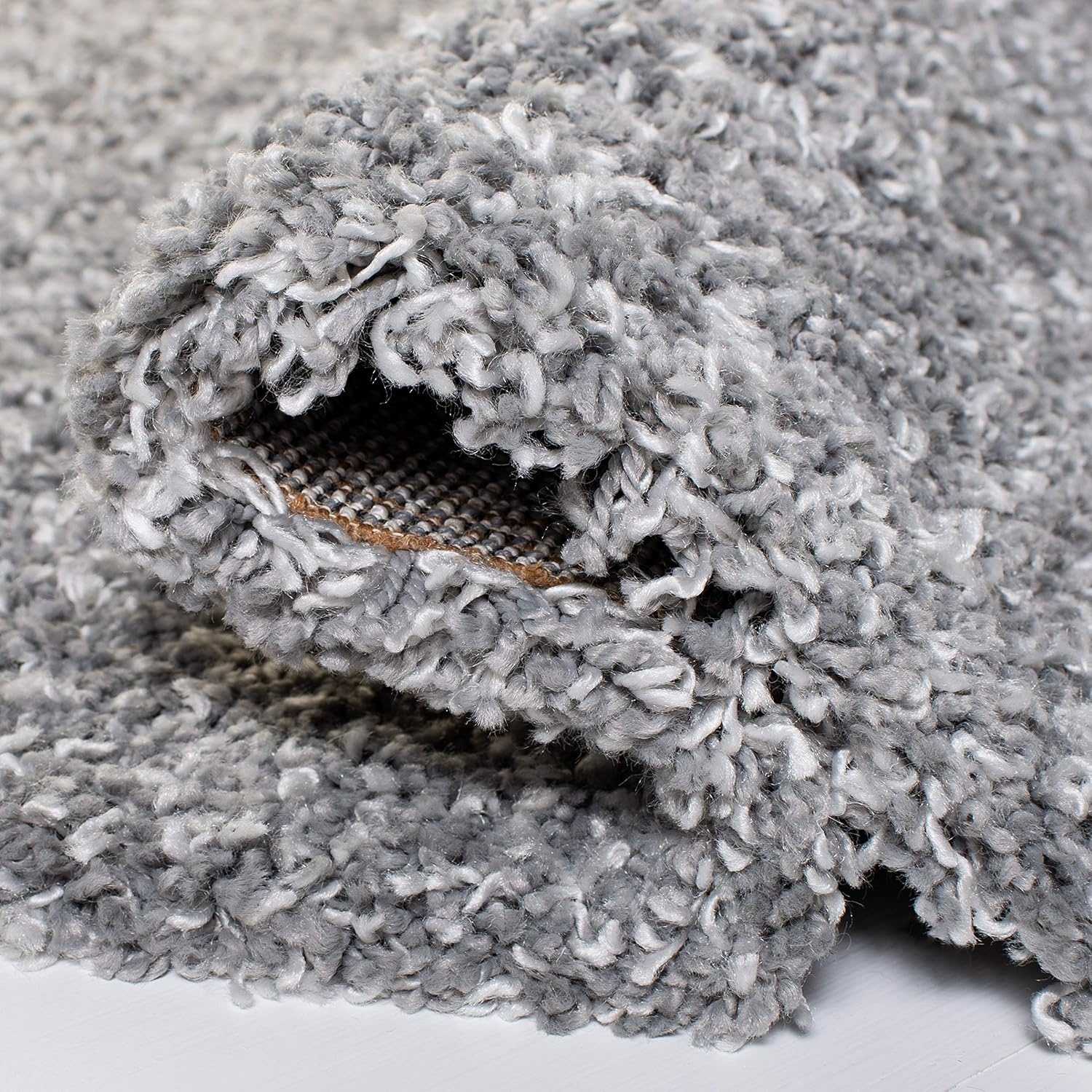image:imageSAFAVIEH Area Rug 8x10 Evolution Shag Collection Large Grey Solid Design NonShedding amp Easy Cleaning Ultra Plush Thick Pile Ideal for Living Room Bedroom Dining Space EVO520FGrey