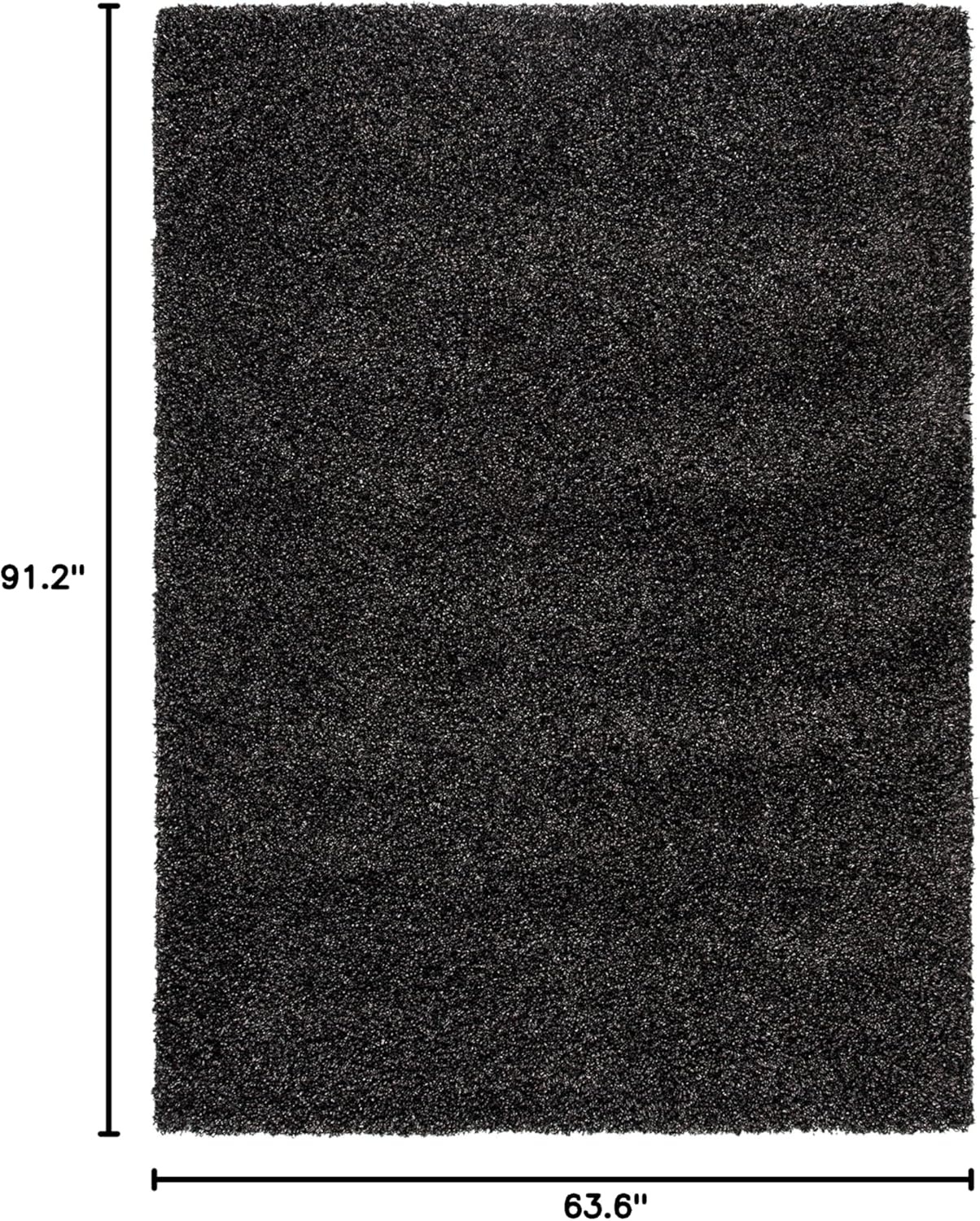 image:imageSAFAVIEH Area Rug 8x10 Evolution Shag Collection Large Grey Solid Design NonShedding amp Easy Cleaning Ultra Plush Thick Pile Ideal for Living Room Bedroom Dining Space EVO520FCharcoal