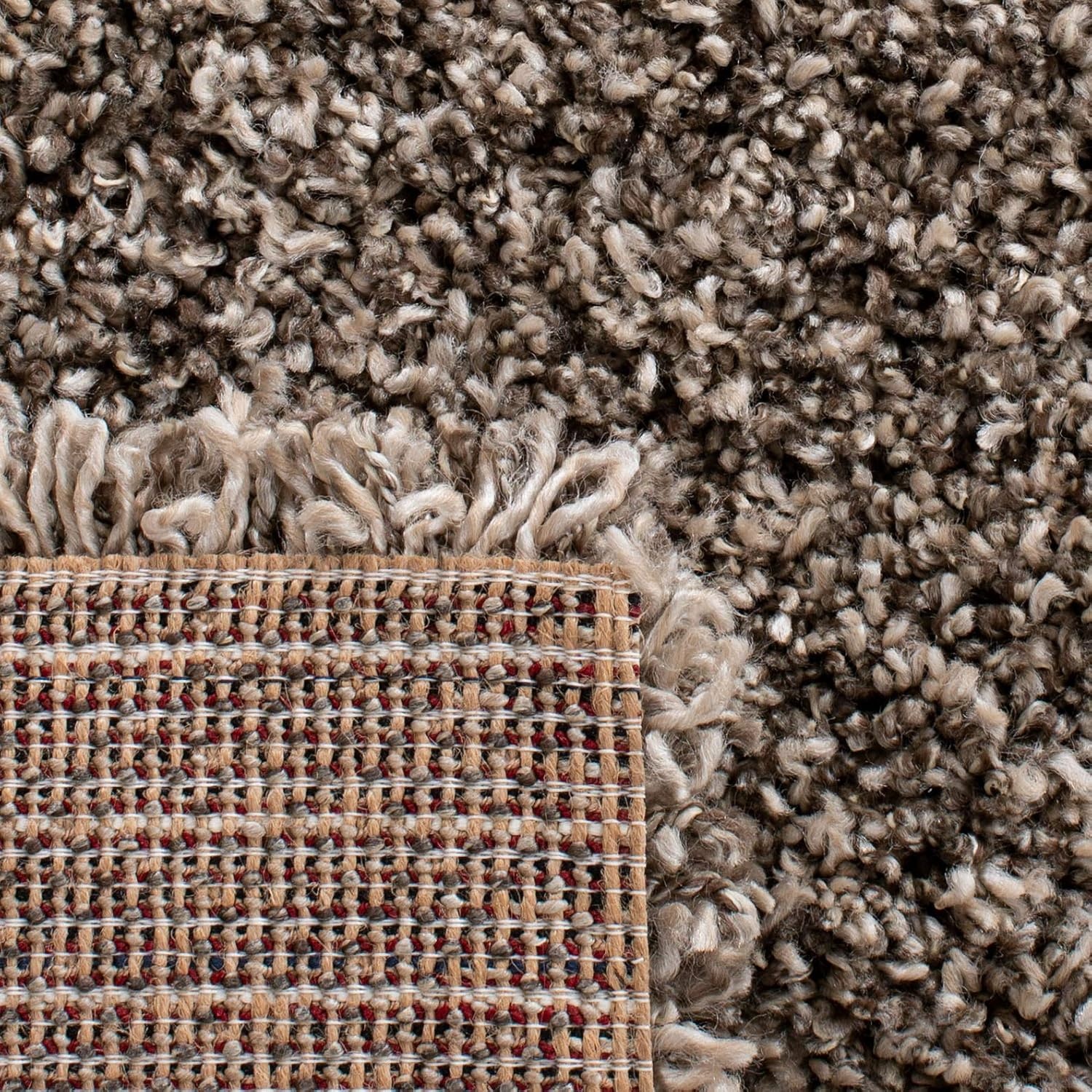 image:imageSAFAVIEH Area Rug 8x10 Evolution Shag Collection Large Grey Solid Design NonShedding amp Easy Cleaning Ultra Plush Thick Pile Ideal for Living Room Bedroom Dining Space EVO520FBrown