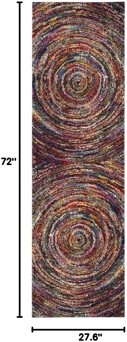 image:imageSAFAVIEH Area Rug 8x10 Fiesta Shag Collection Large Multi Modern Abstract Design NonShedding amp Easy Cleaning Ideal for Living Room Bedroom Dining Space FSG360MMulti Color