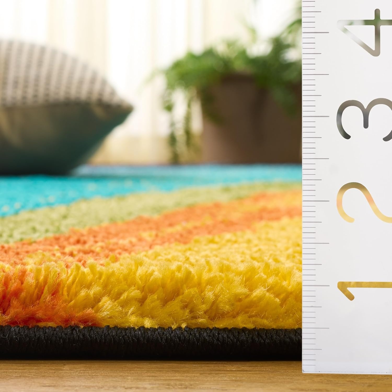 image:imageSAFAVIEH Area Rug 8x10 Fiesta Shag Collection Large Multi Modern Abstract Design NonShedding amp Easy Cleaning Ideal for Living Room Bedroom Dining Space FSG372M