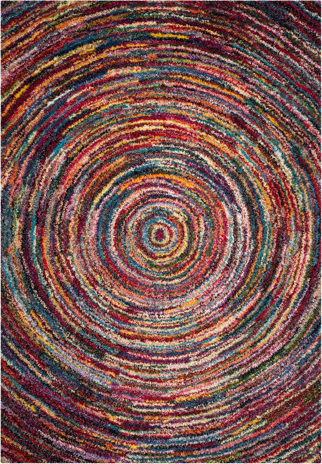 image:imageSAFAVIEH Area Rug 8x10 Fiesta Shag Collection Large Multi Modern Abstract Design NonShedding amp Easy Cleaning Ideal for Living Room Bedroom Dining Space FSG360MMulti Color