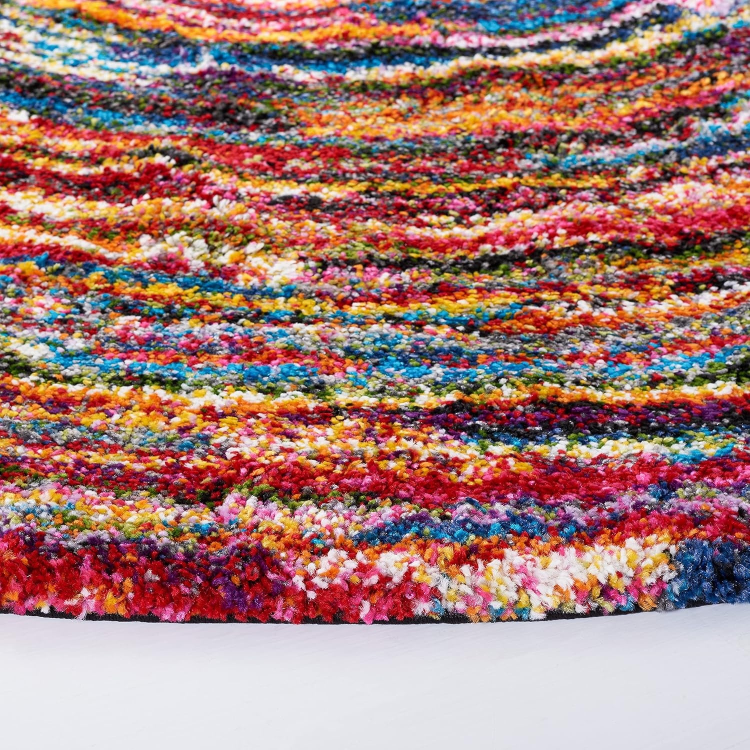 image:imageSAFAVIEH Area Rug 8x10 Fiesta Shag Collection Large Multi Modern Abstract Design NonShedding amp Easy Cleaning Ideal for Living Room Bedroom Dining Space FSG360MMulti Color