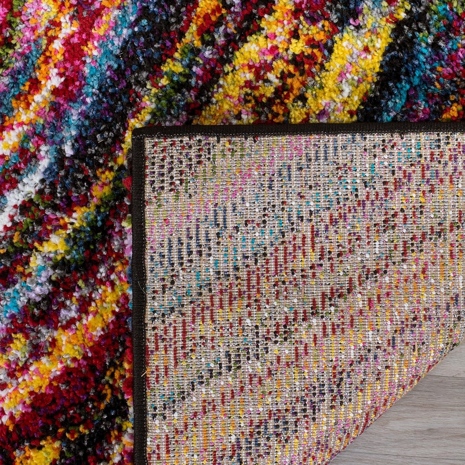 image:imageSAFAVIEH Area Rug 8x10 Fiesta Shag Collection Large Multi Modern Abstract Design NonShedding amp Easy Cleaning Ideal for Living Room Bedroom Dining Space FSG360MMulti Color